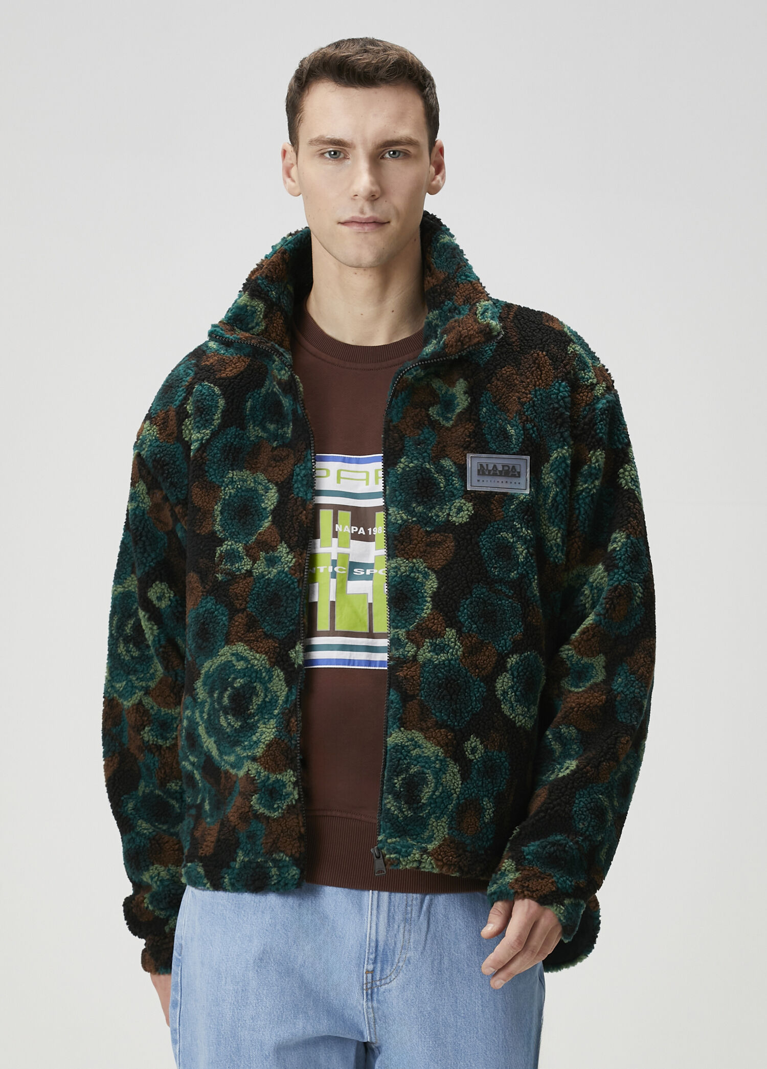 X Martin Rose Yeşil Jakarlı Fleece Sweatshirt