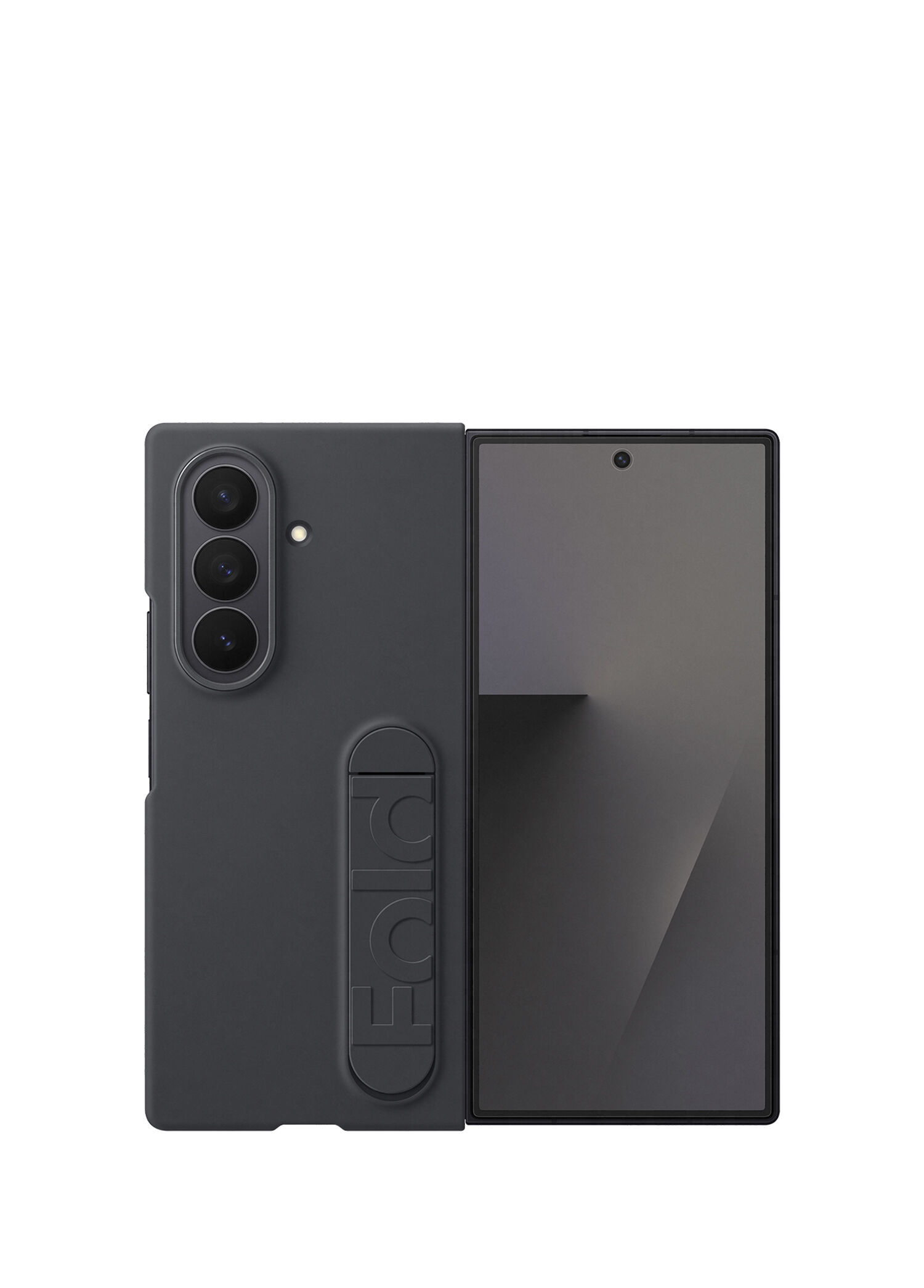 Galaxy Z Fold 7 Standlı Siyah Silikon Telefon Kılıfı