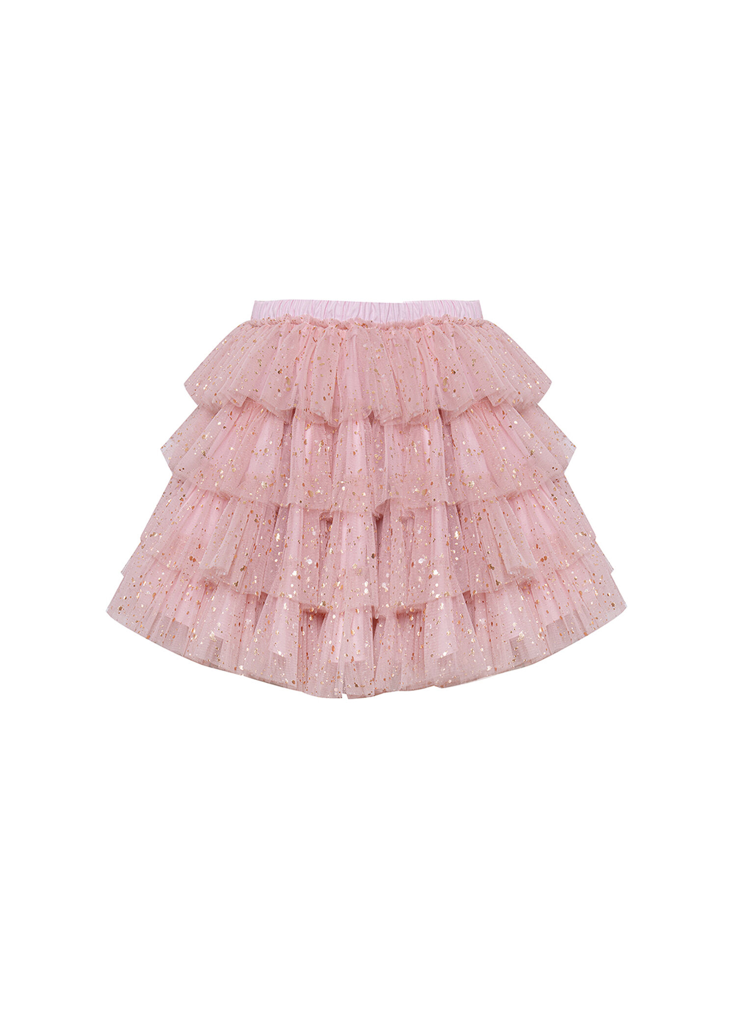 Twirl Pudra Pembe Rose Varak Baskılı Kız Çocuk Tütü Etek