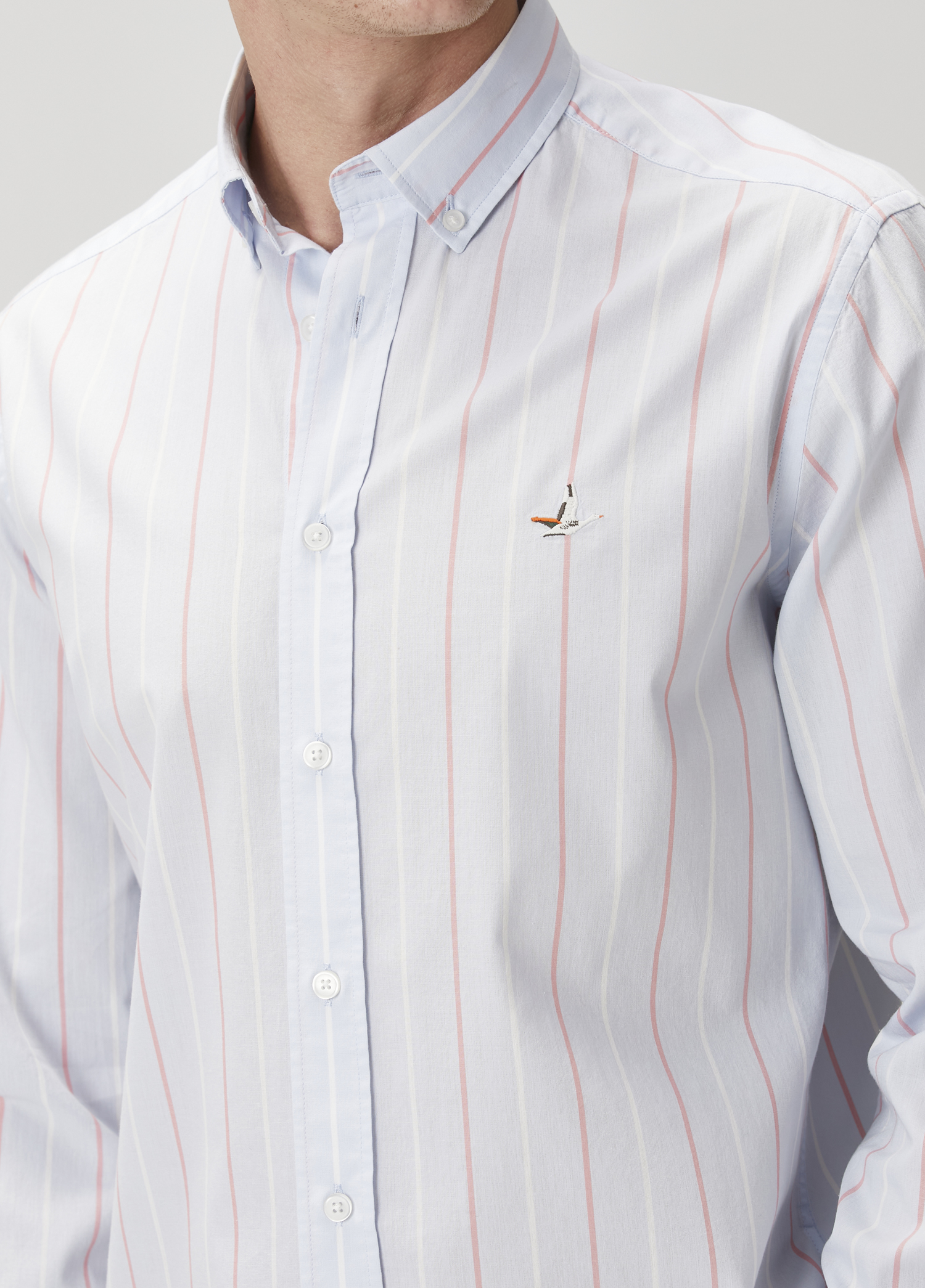 Slim Fit Çizgili Gömlek_5