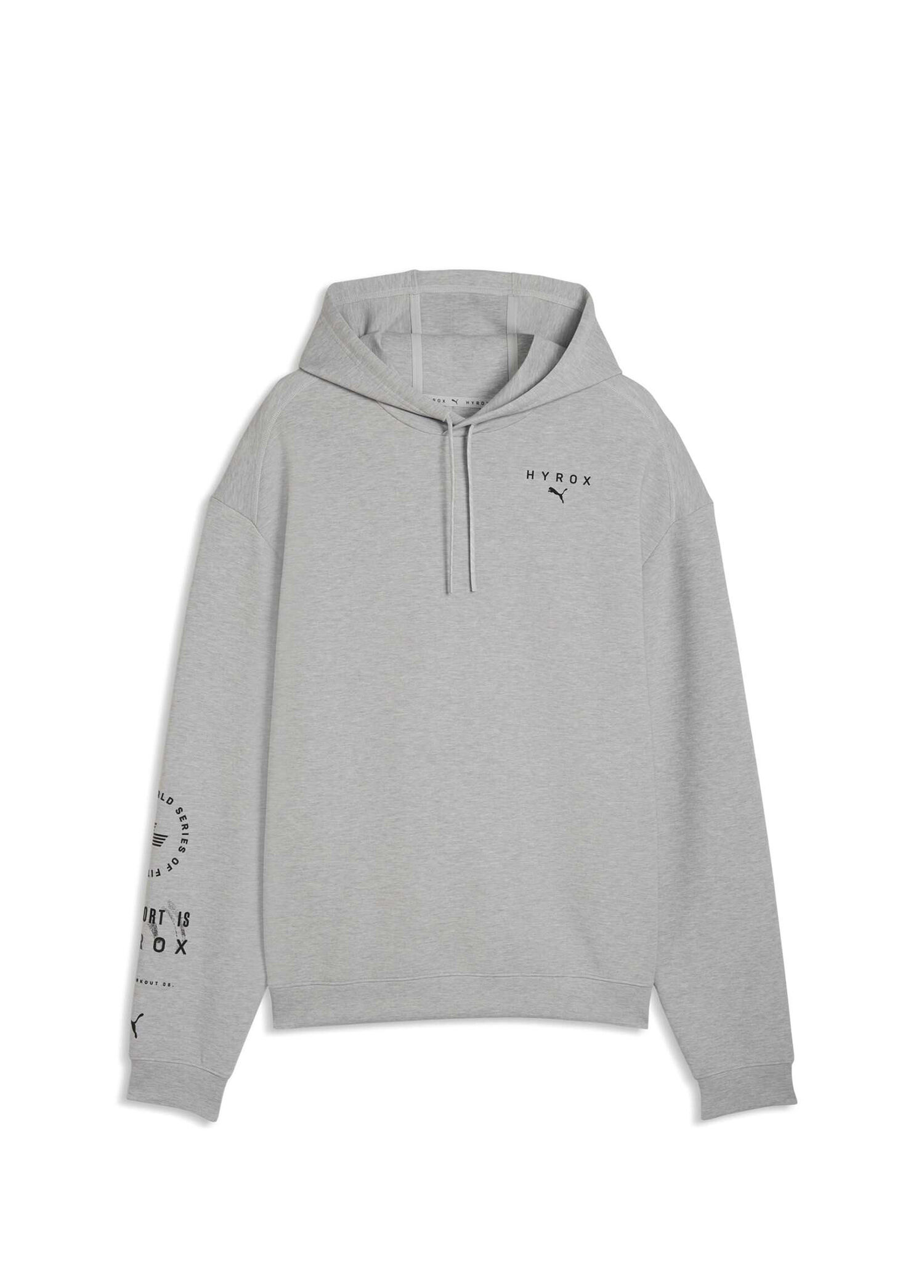 Puma x Hyrox Cloudspun Light Gray Heather Kapüşonlu Erkek Spor Sweatshirt