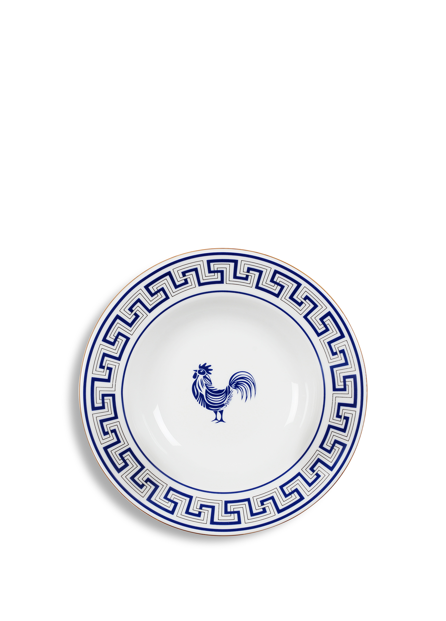 Lucky Rooster Collection Blue Porselen Çukur Tabak 22 cm