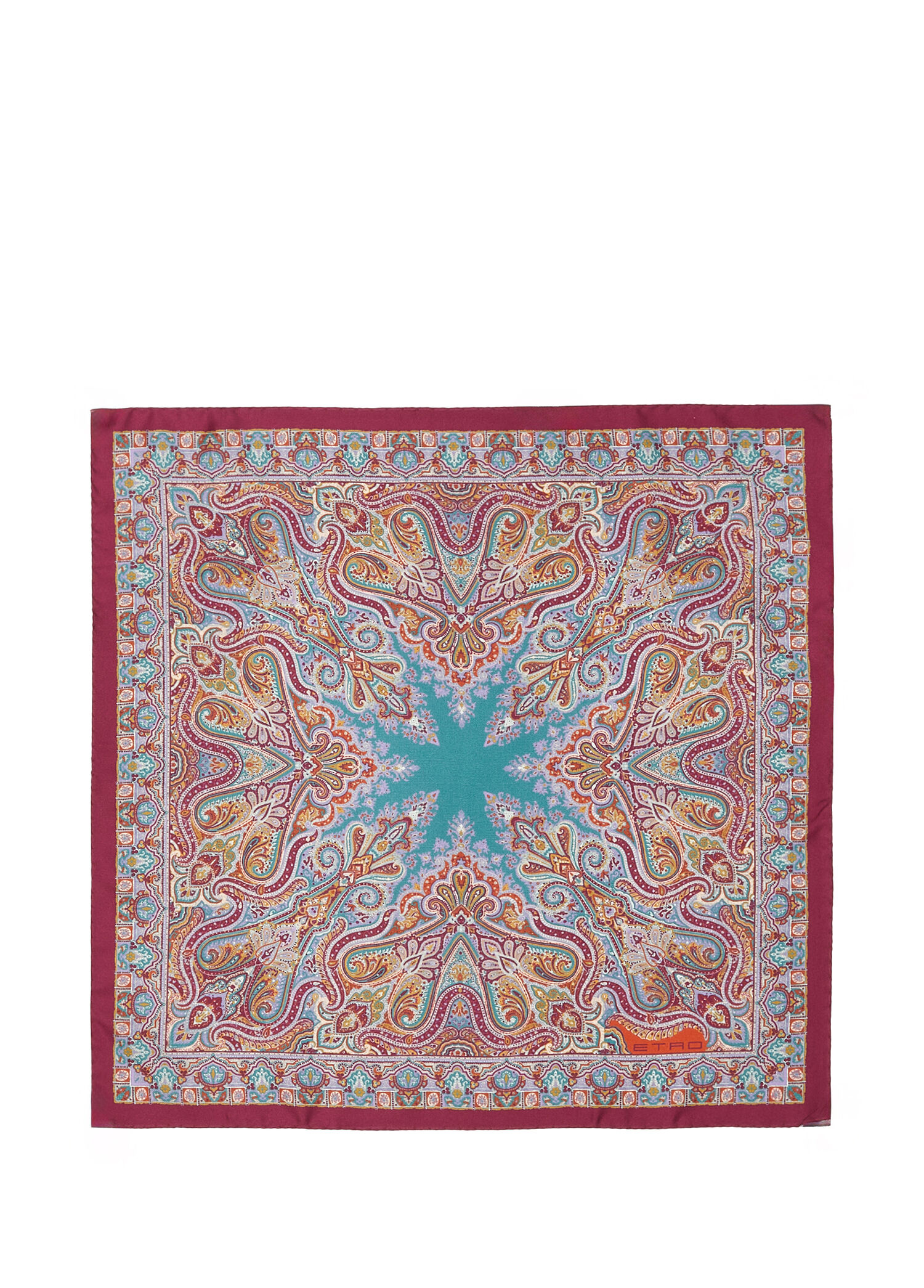 Colorblocked İpek Poşet Mendil