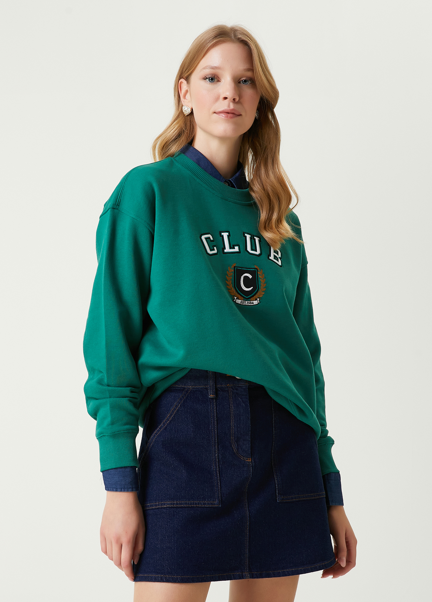 Club Yeşil Logolu Sweatshirt