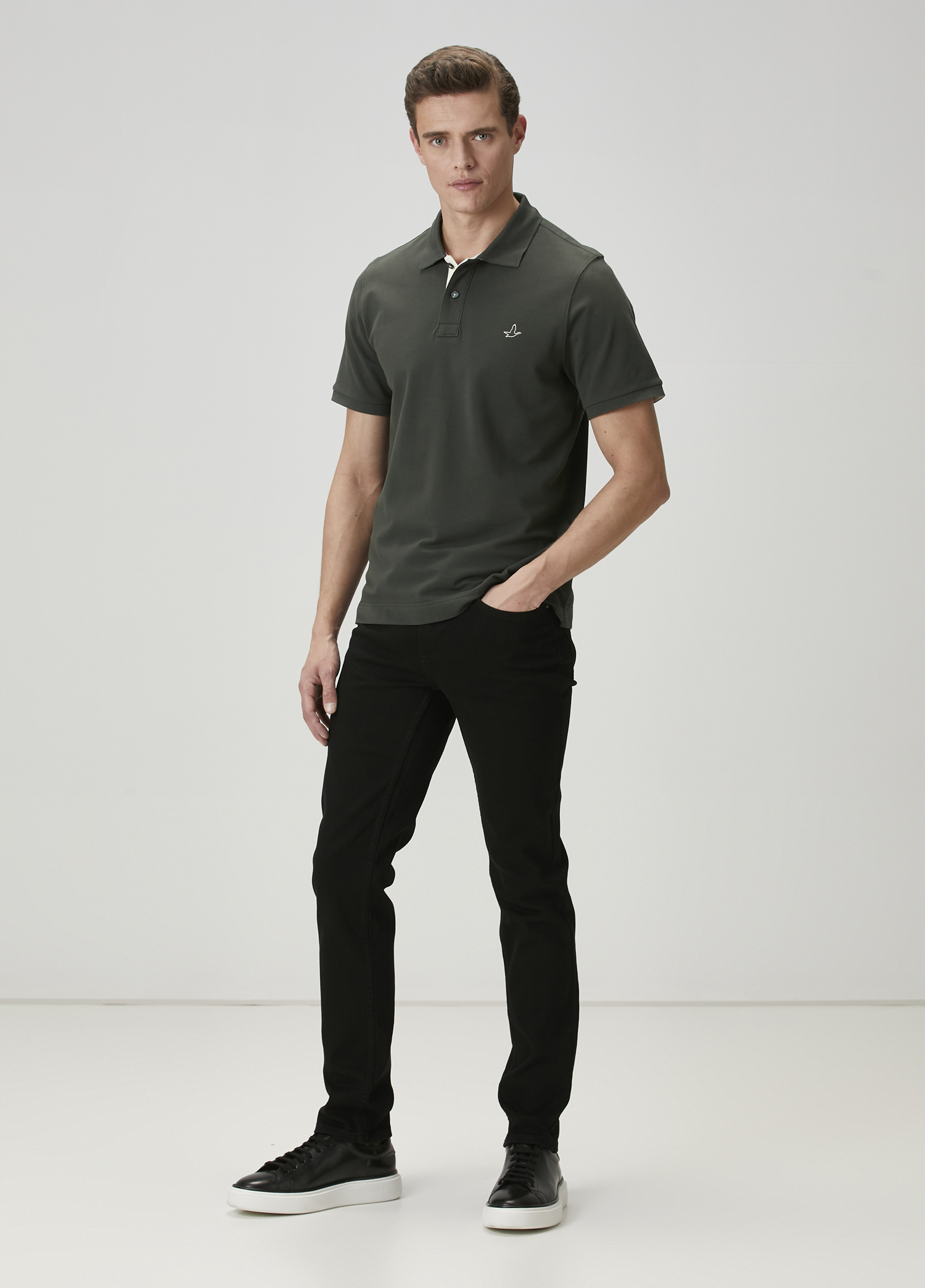 Comfort Fit Haki Polo Yaka T-shirt_2