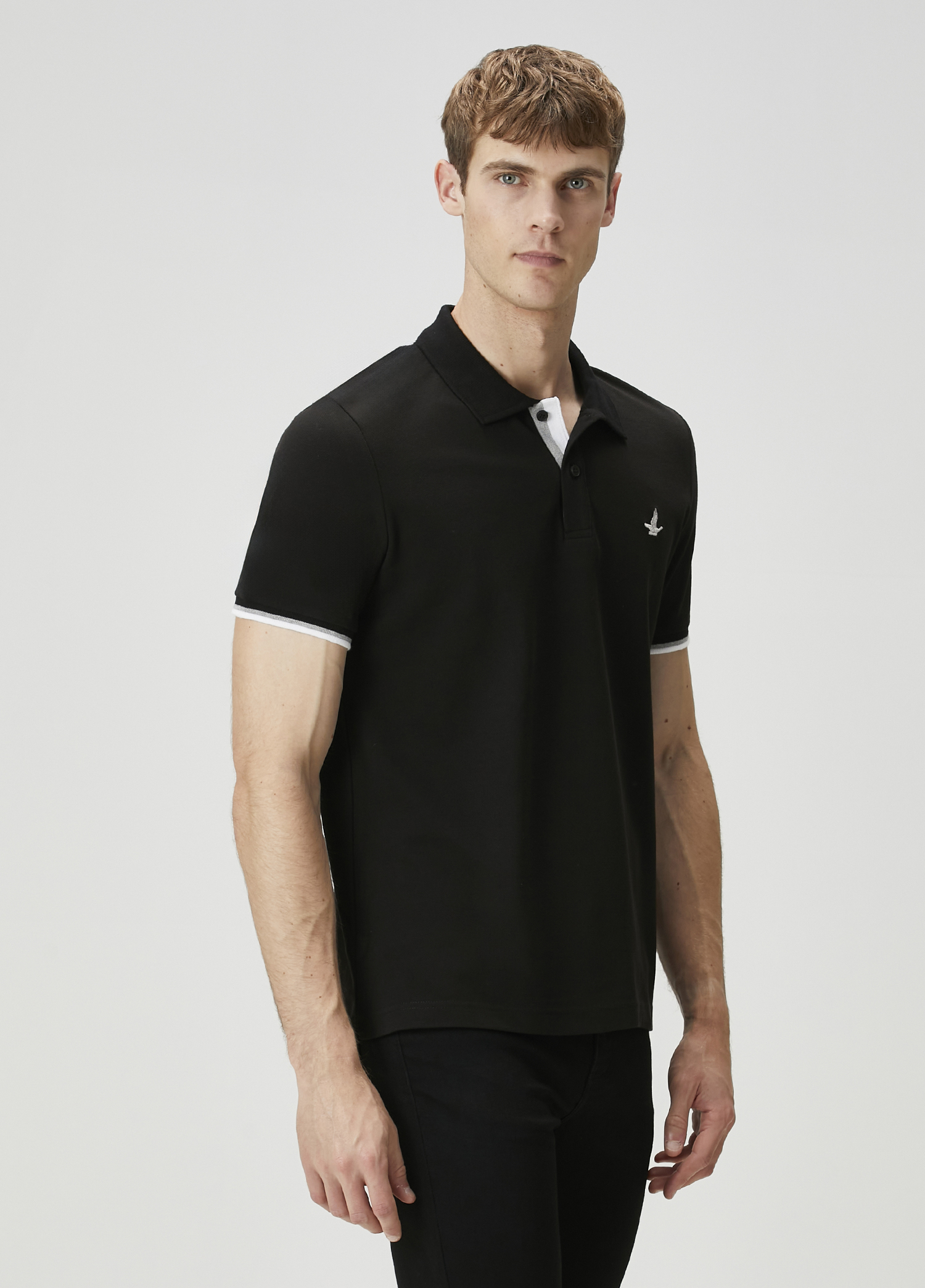 Siyah Gri Polo Yaka T-shirt_2