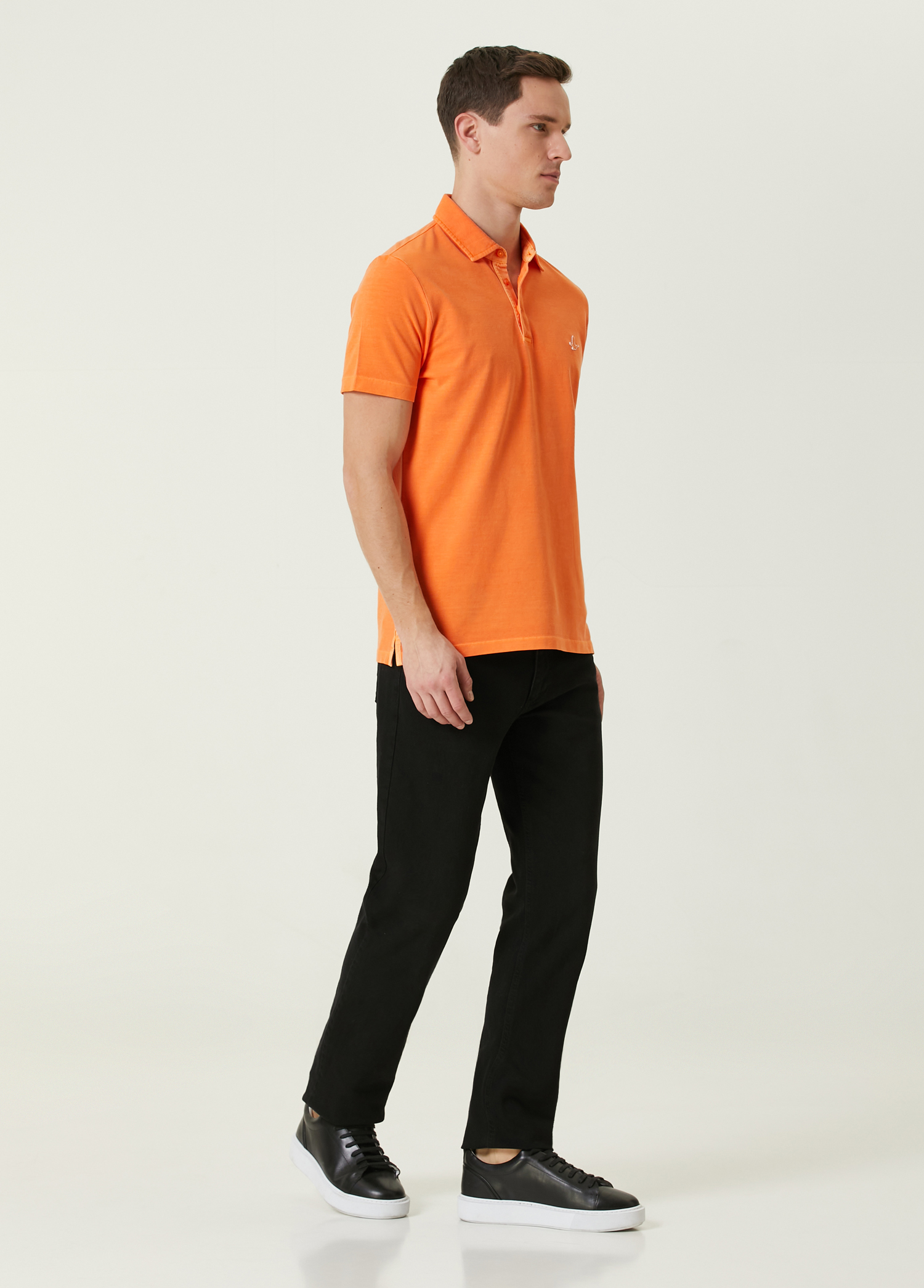 Comfort Fit Turuncu Polo Yaka T-shirt_2