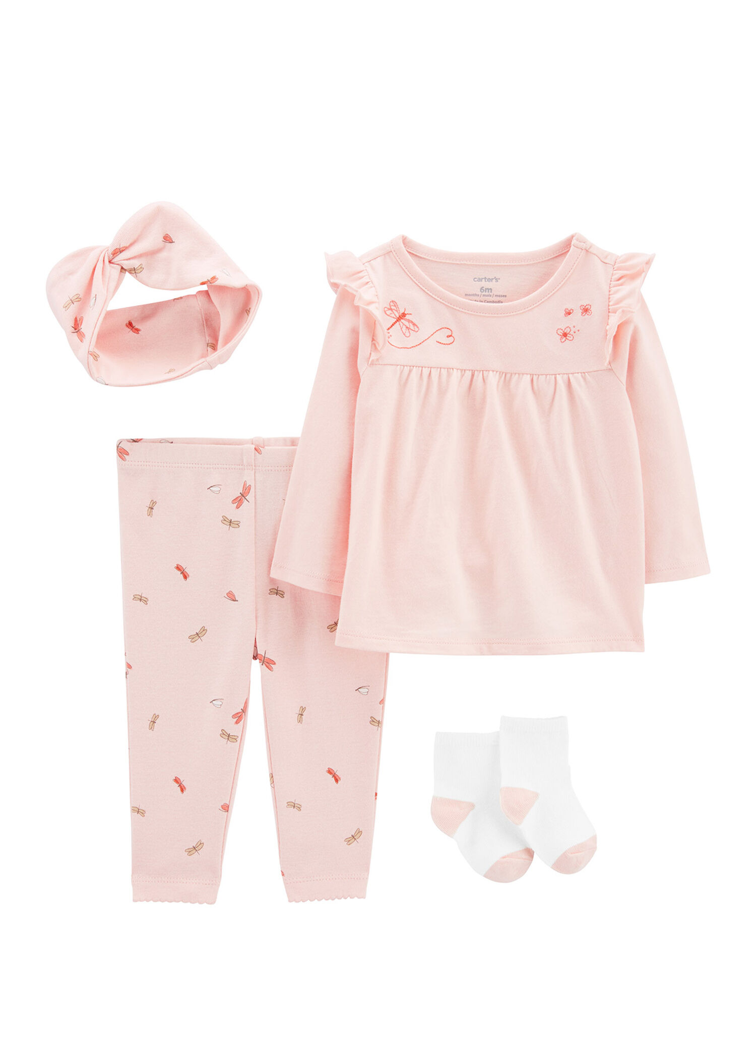 Pink Girl Baby 4-piece Top & Bottom Set