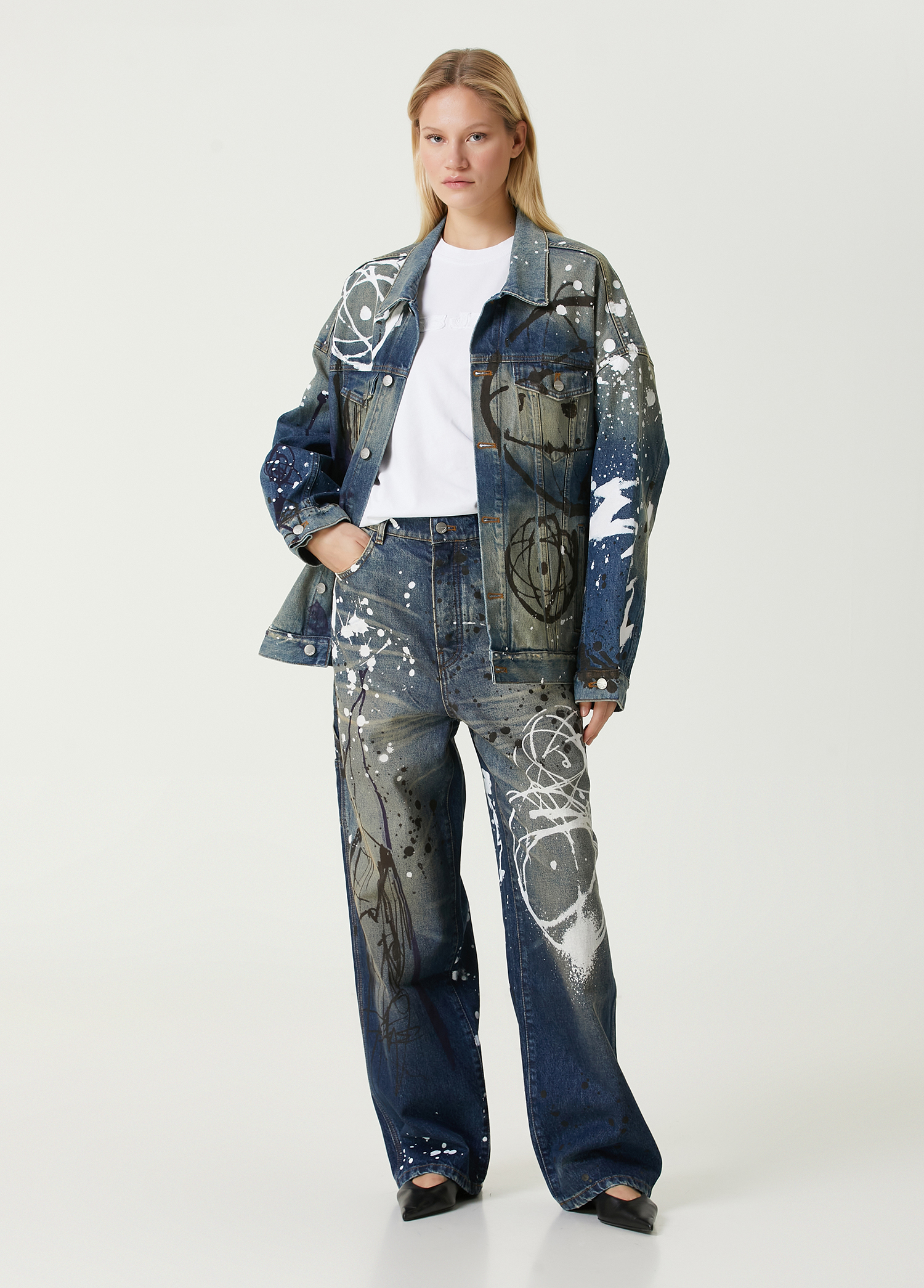 x Futura Oversized Mavi Jean Pantolon