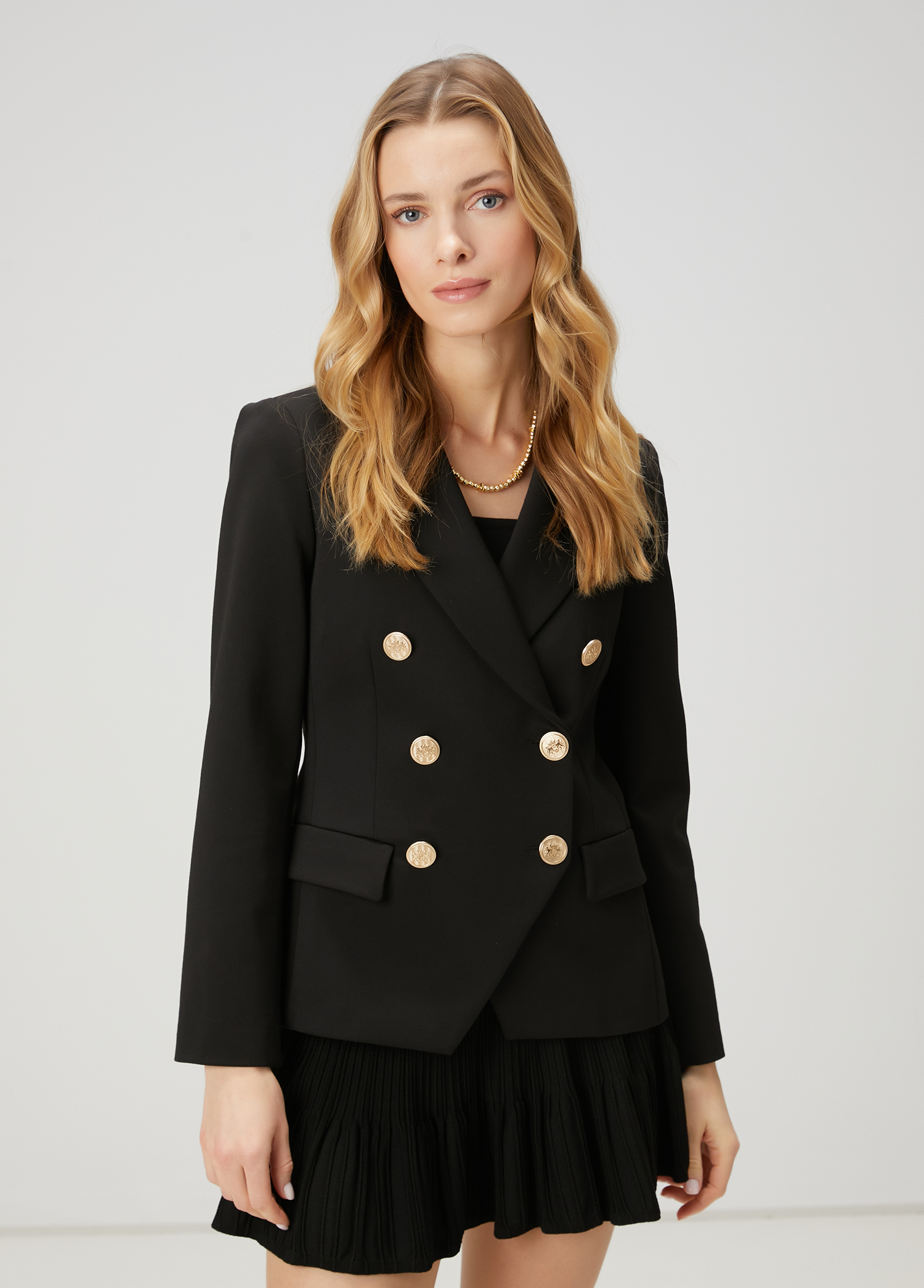 Siyah Kruvaze Blazer_2