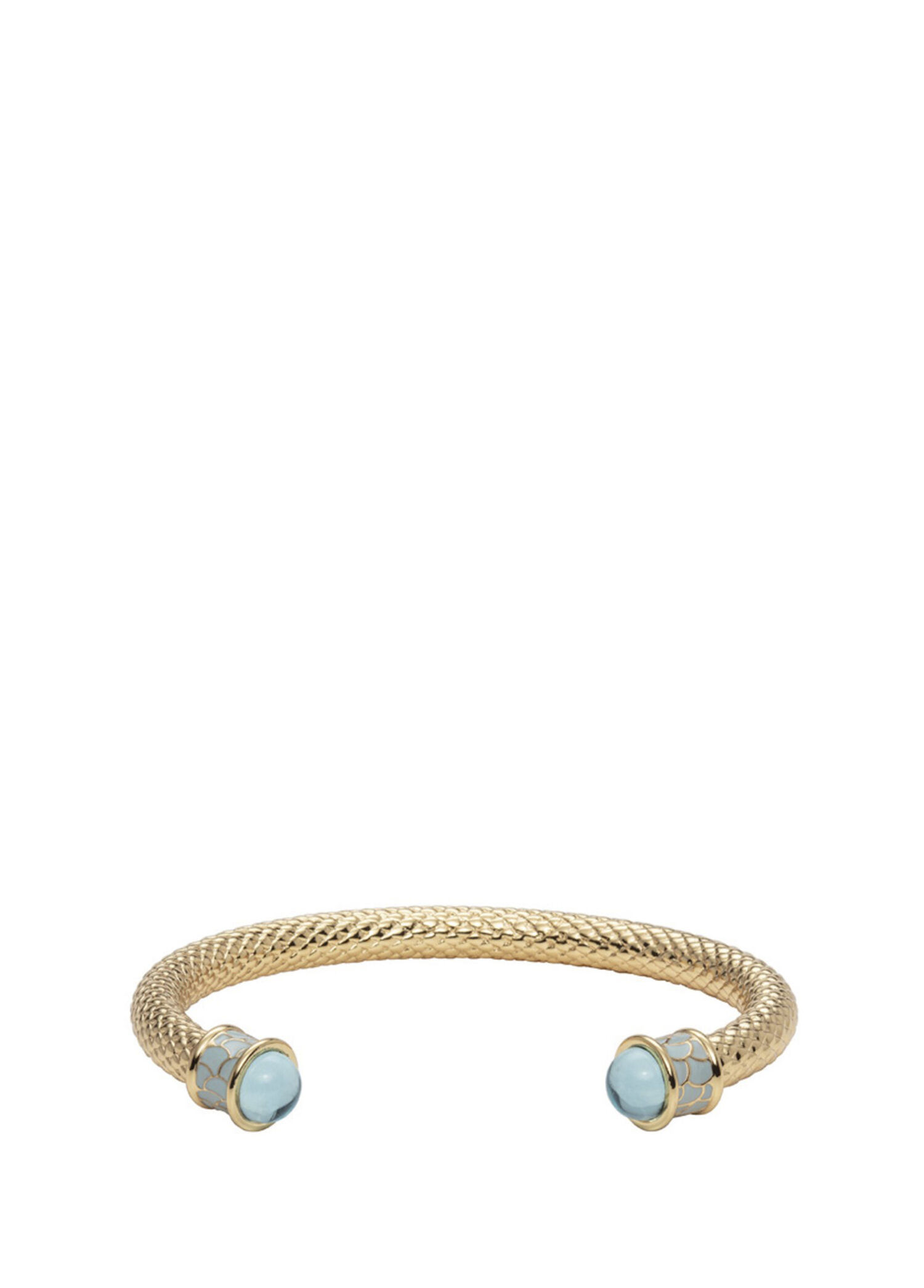 Salamander Torque Bangle Aquamarine Gold Bileklik