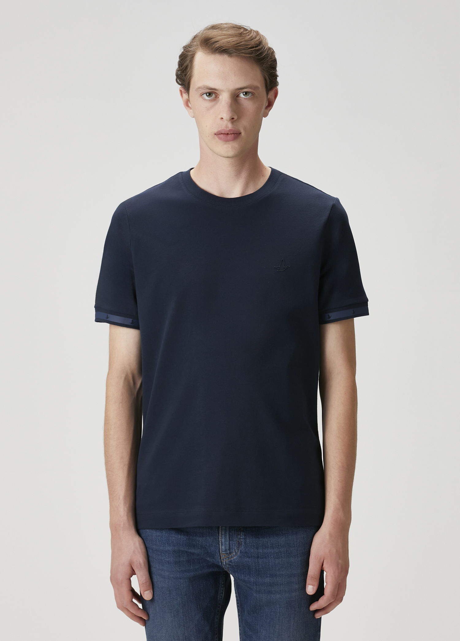Lacivert Logo Baskılı T-shirt
