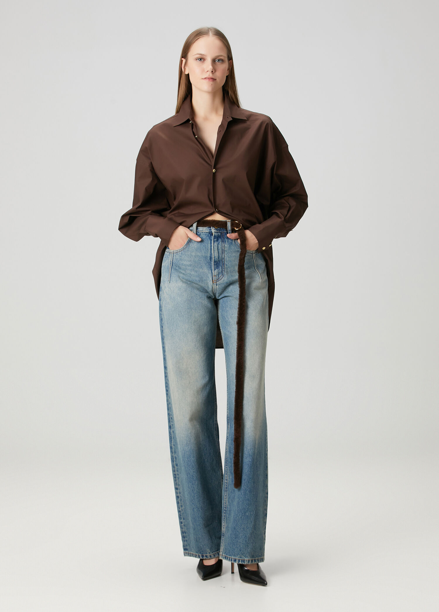 Mavi Kemerli Jean Pantolon