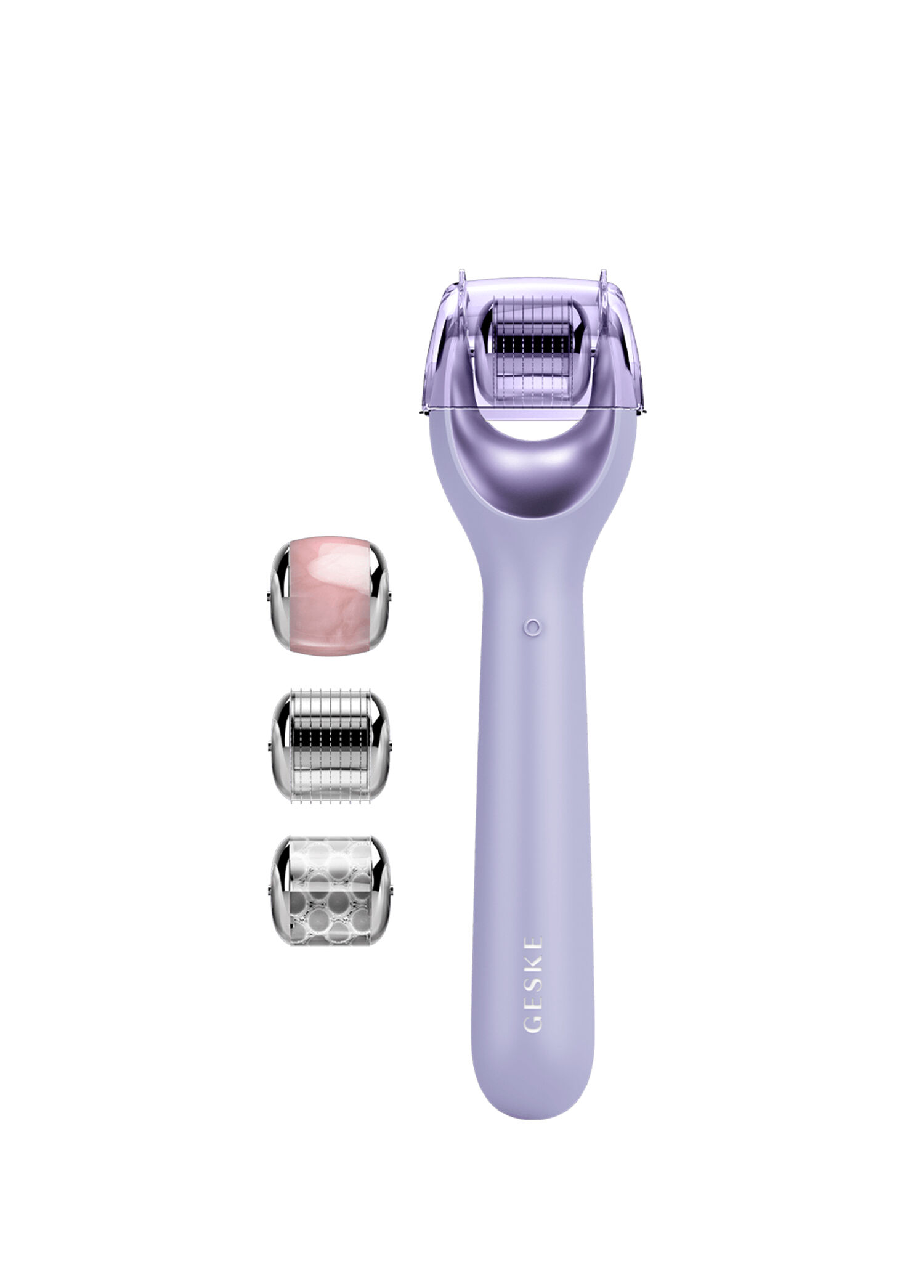 MicroNeedle Face Roller Purple Mikro İğneli Buz Başlığı Pembe Kuvars Başlıklı Dermaroller Bakım Cihazı