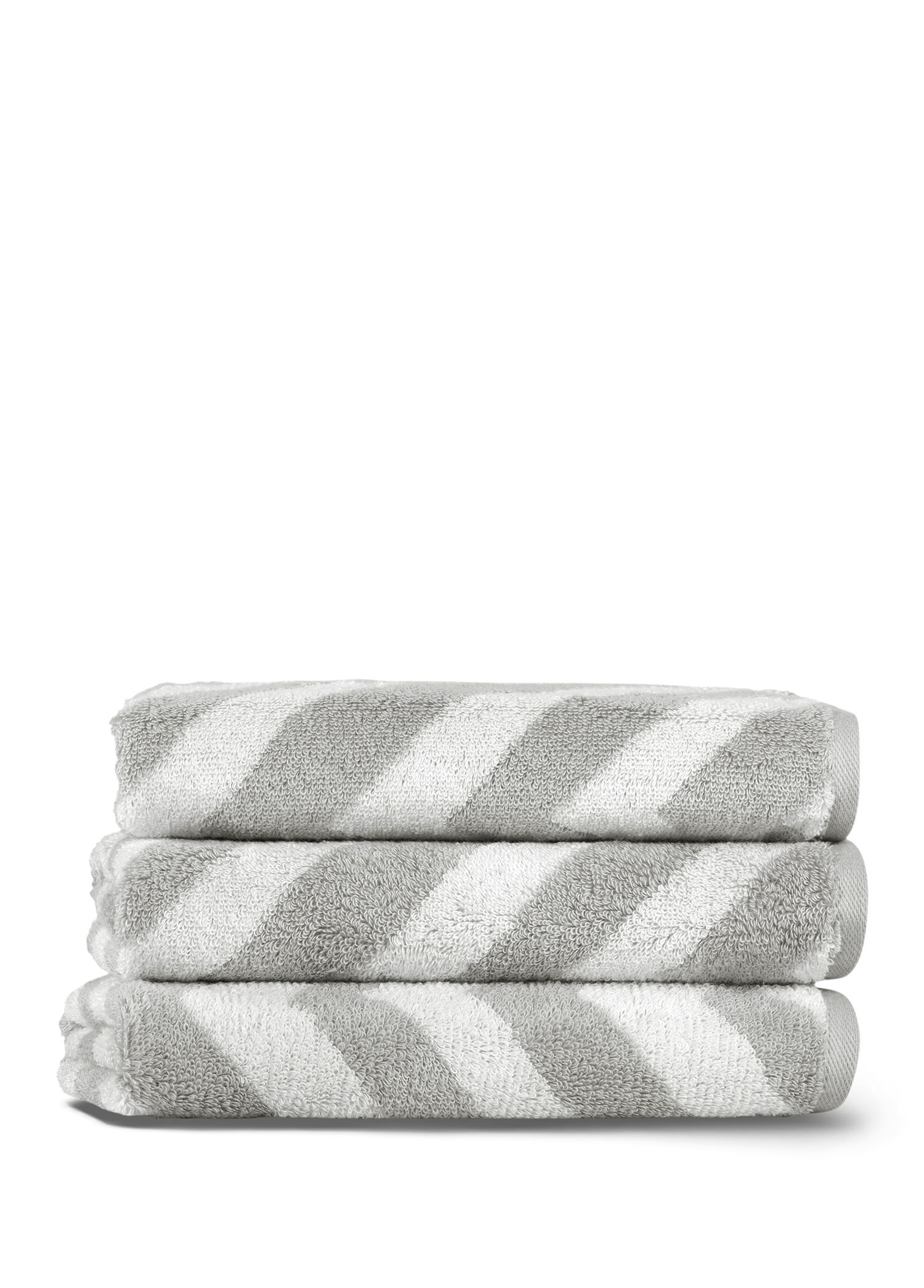 Chevron Yarn Dyed Aerocotton ® Ivory Fog Pamuklu Tekli Banyo Havlusu 76 x 142 cm