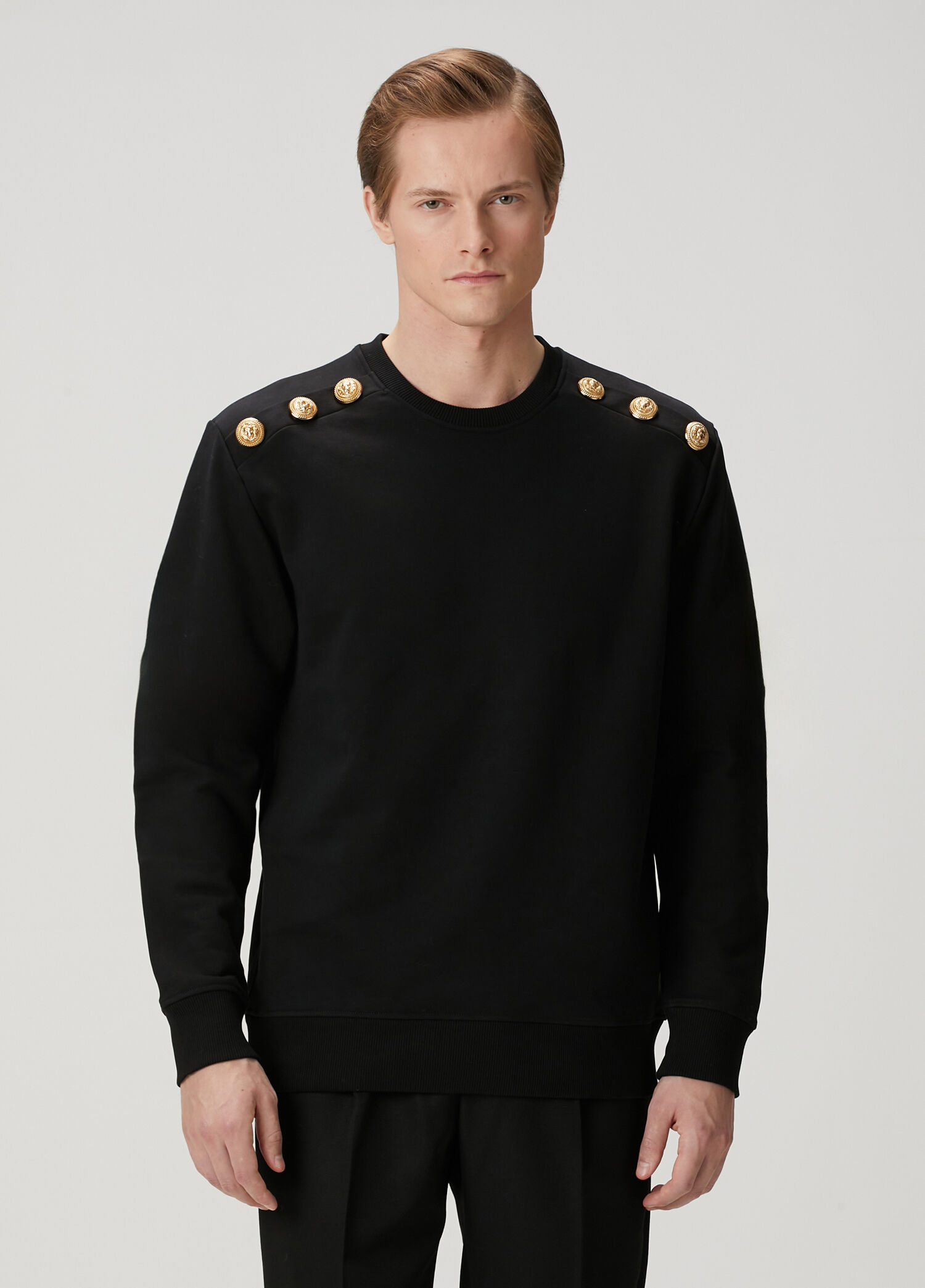 Siyah Gold Aksesuar Detaylı Sweatshirt