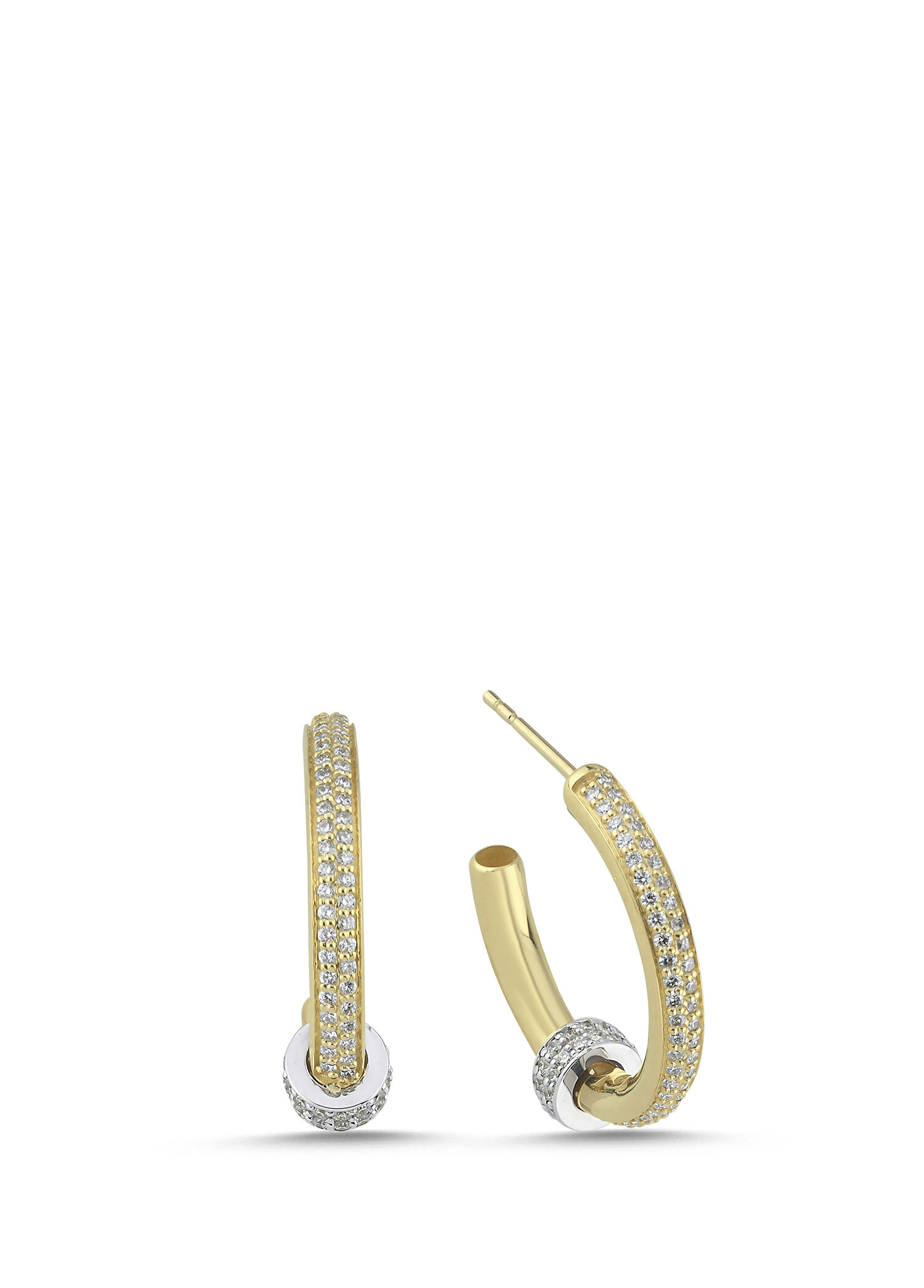 White Diamonds Women's Gold Hoop Earrings
