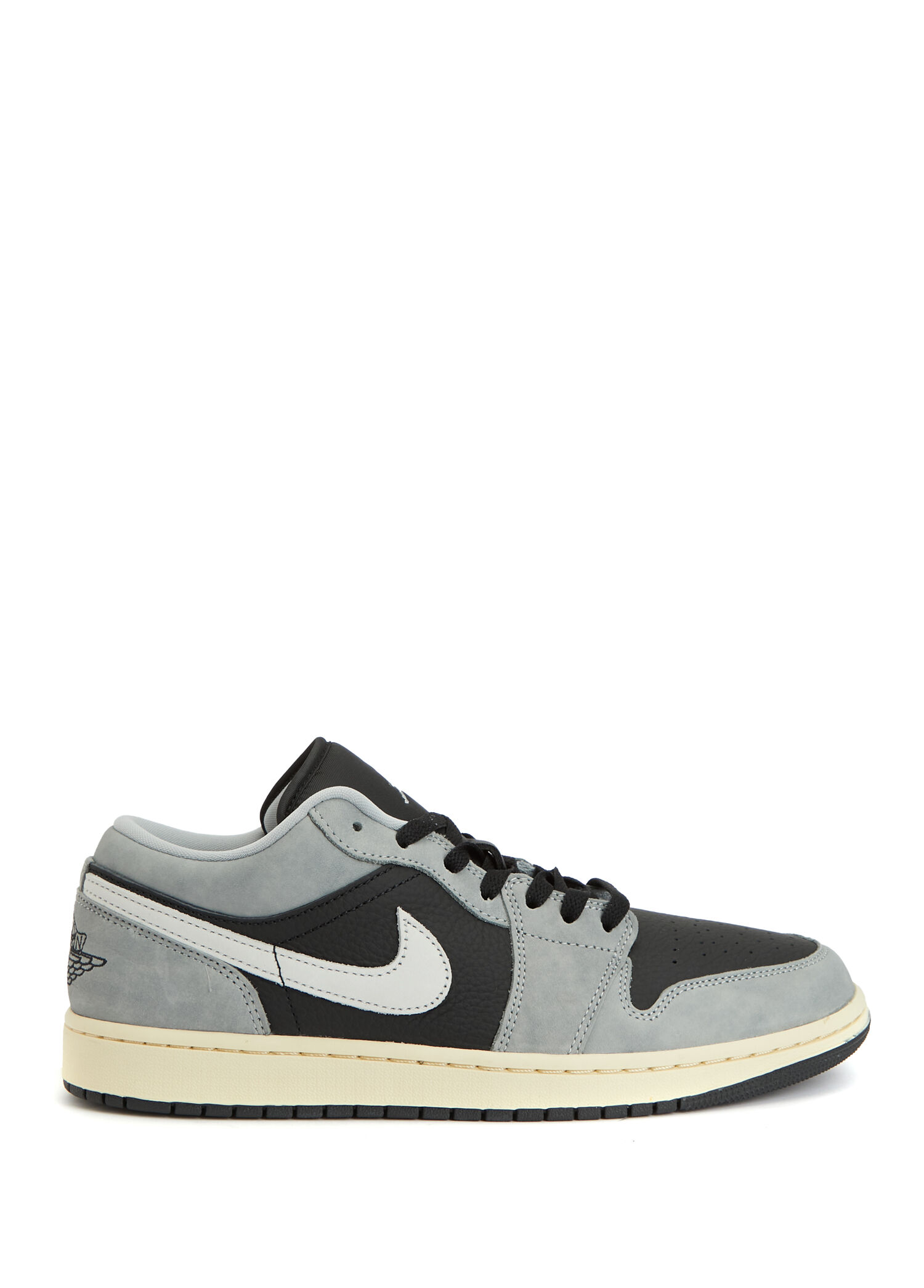 Nike - Air Jordan 1 Low Se Siyah Gri Erkek Deri Sneaker - Siyah-Gri