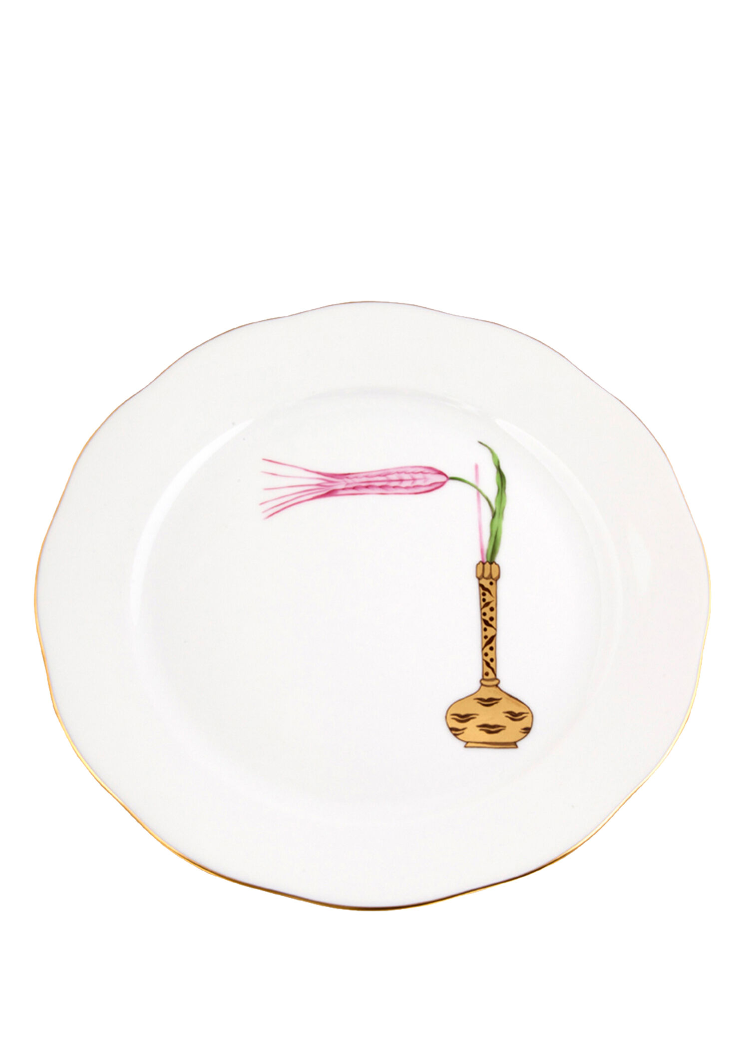 Lale Desenli Renkli Porselen Yemek Tabağı 26 cm