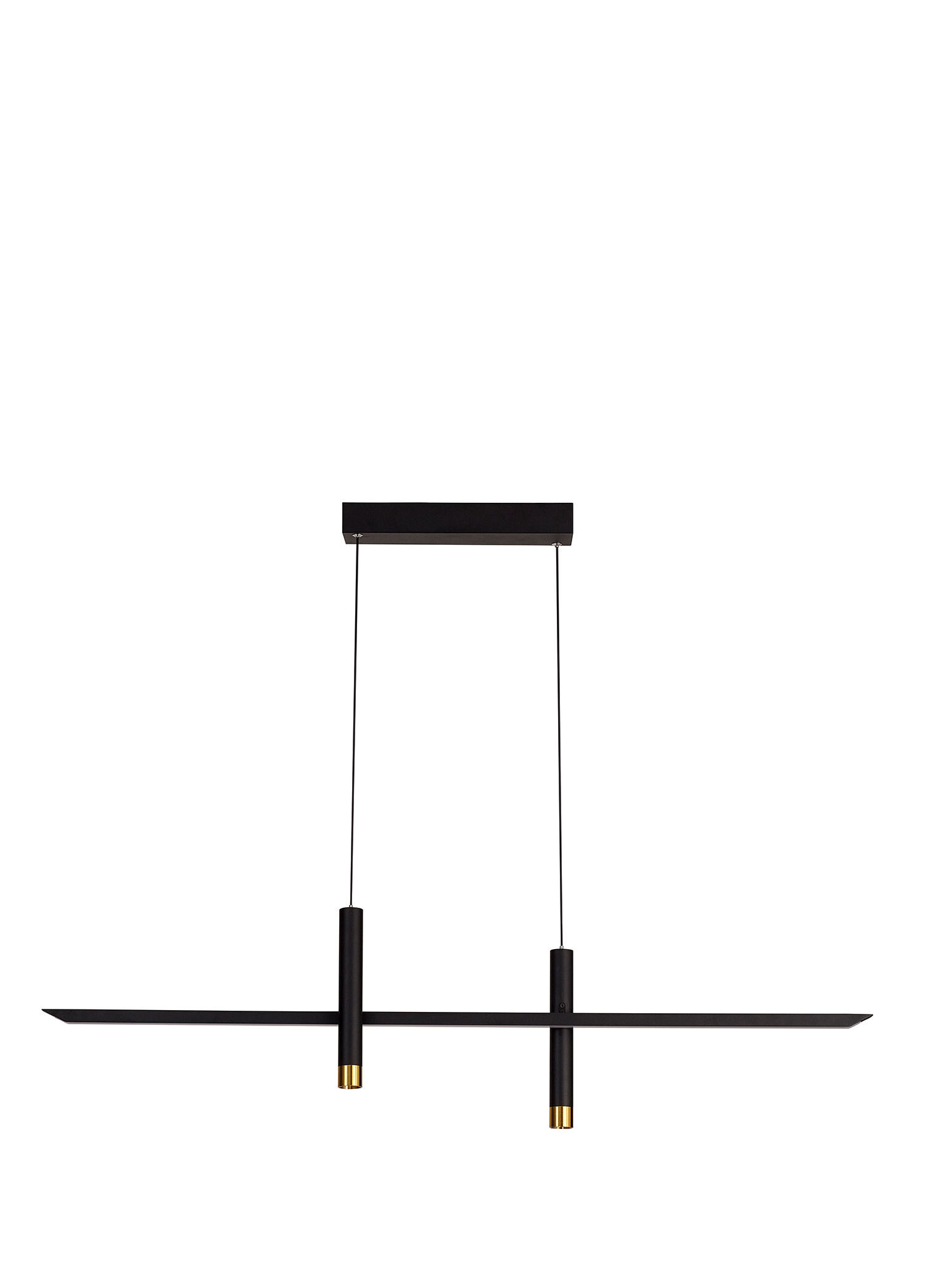 Esparta Siyah Alüminyum Gold Detaylı 103 cm Avize