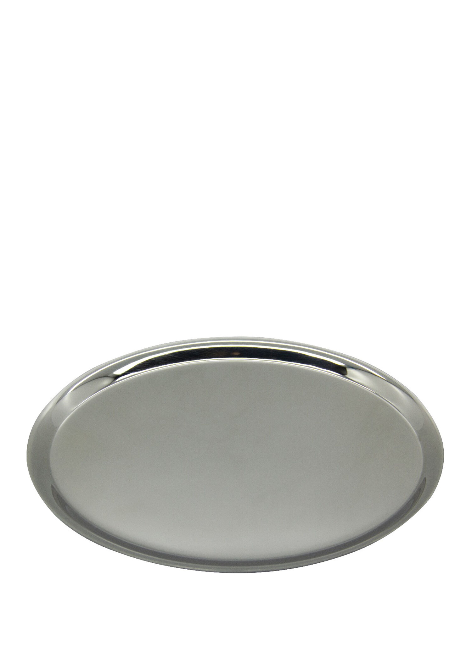 Gümüş Rengi Metal Orta Boy Servis Tepsisi 25 cm