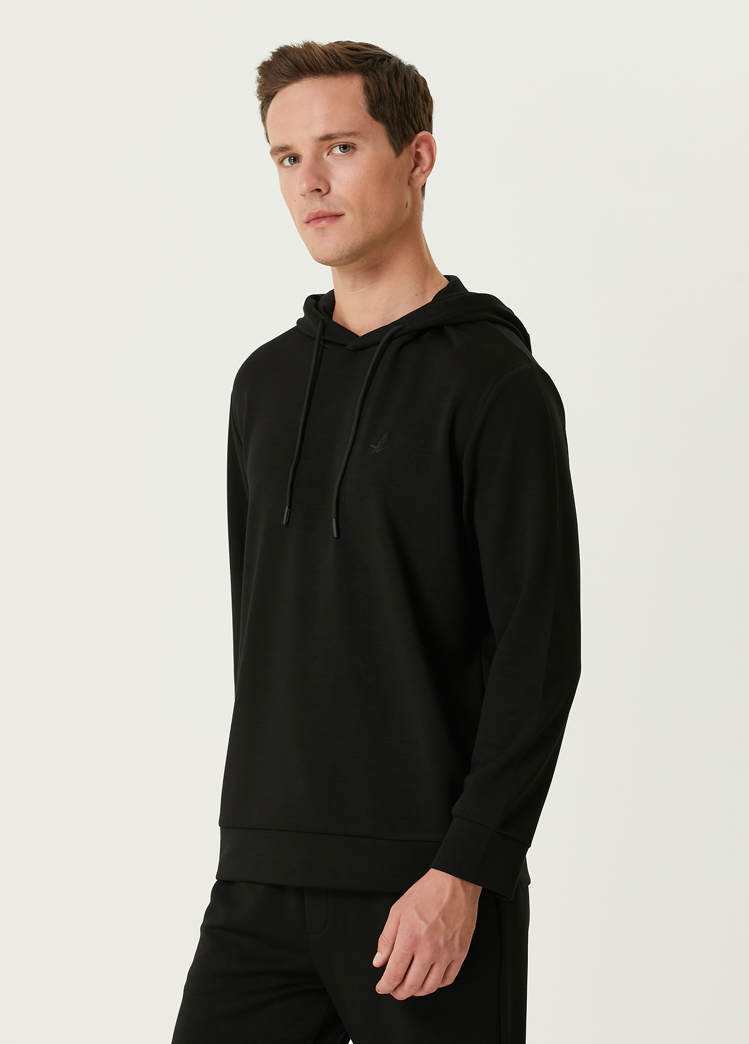 Siyah Kapüşonlu Sweatshirt_2