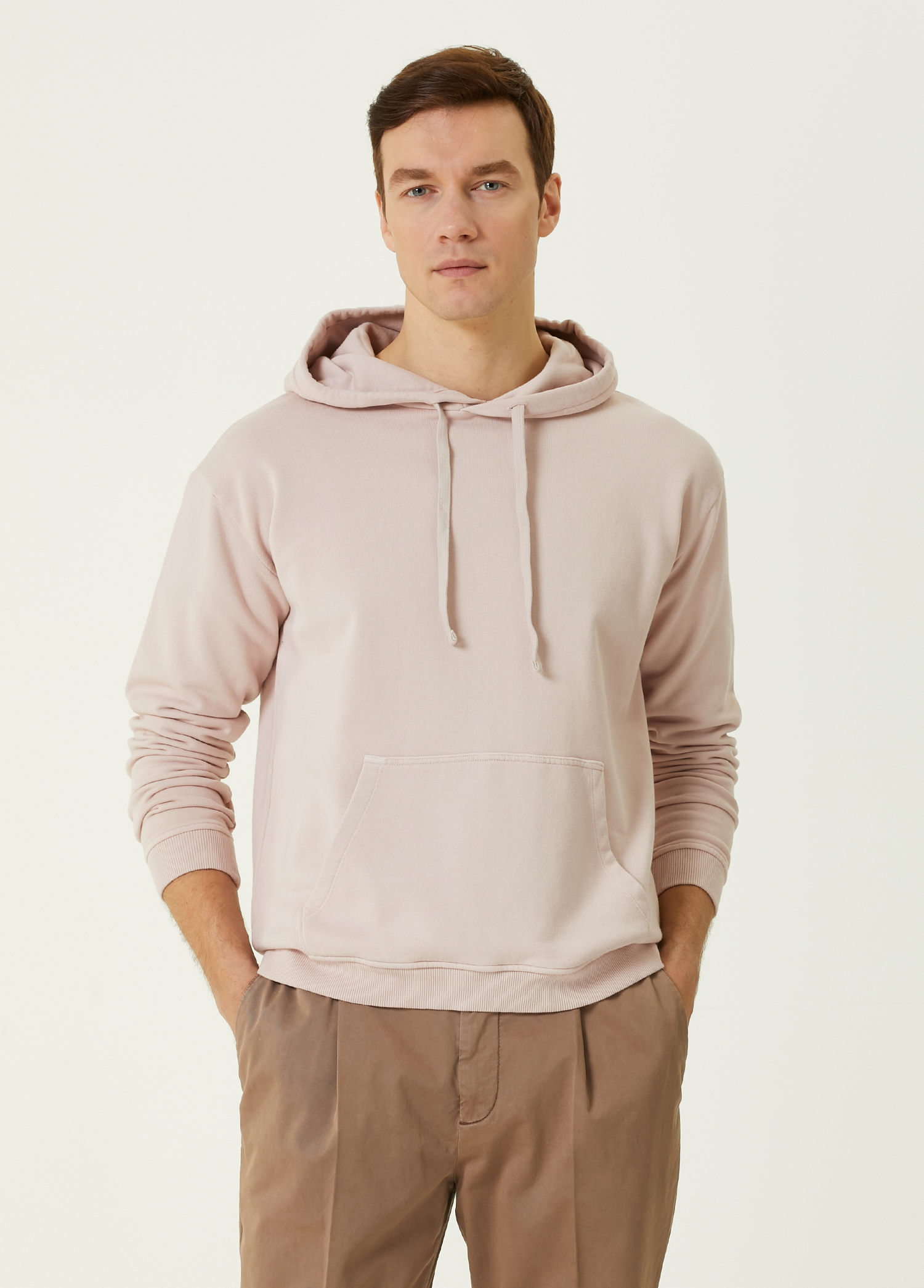 Pembe Kapüşonlu Sweatshirt