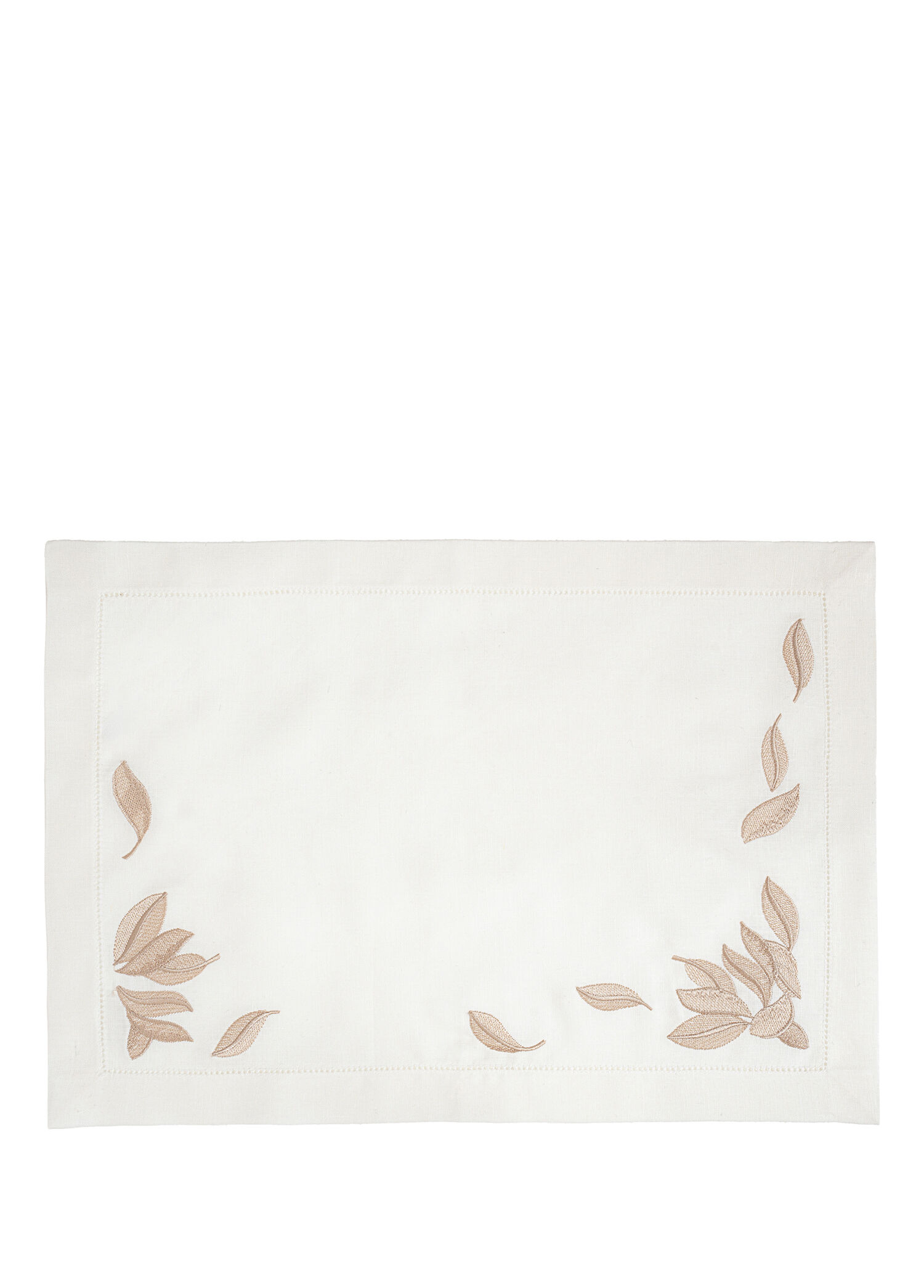 Yaprak Model Kırık Beyaz Keten 4'lü Amerikan Servis 30 x 50 cm