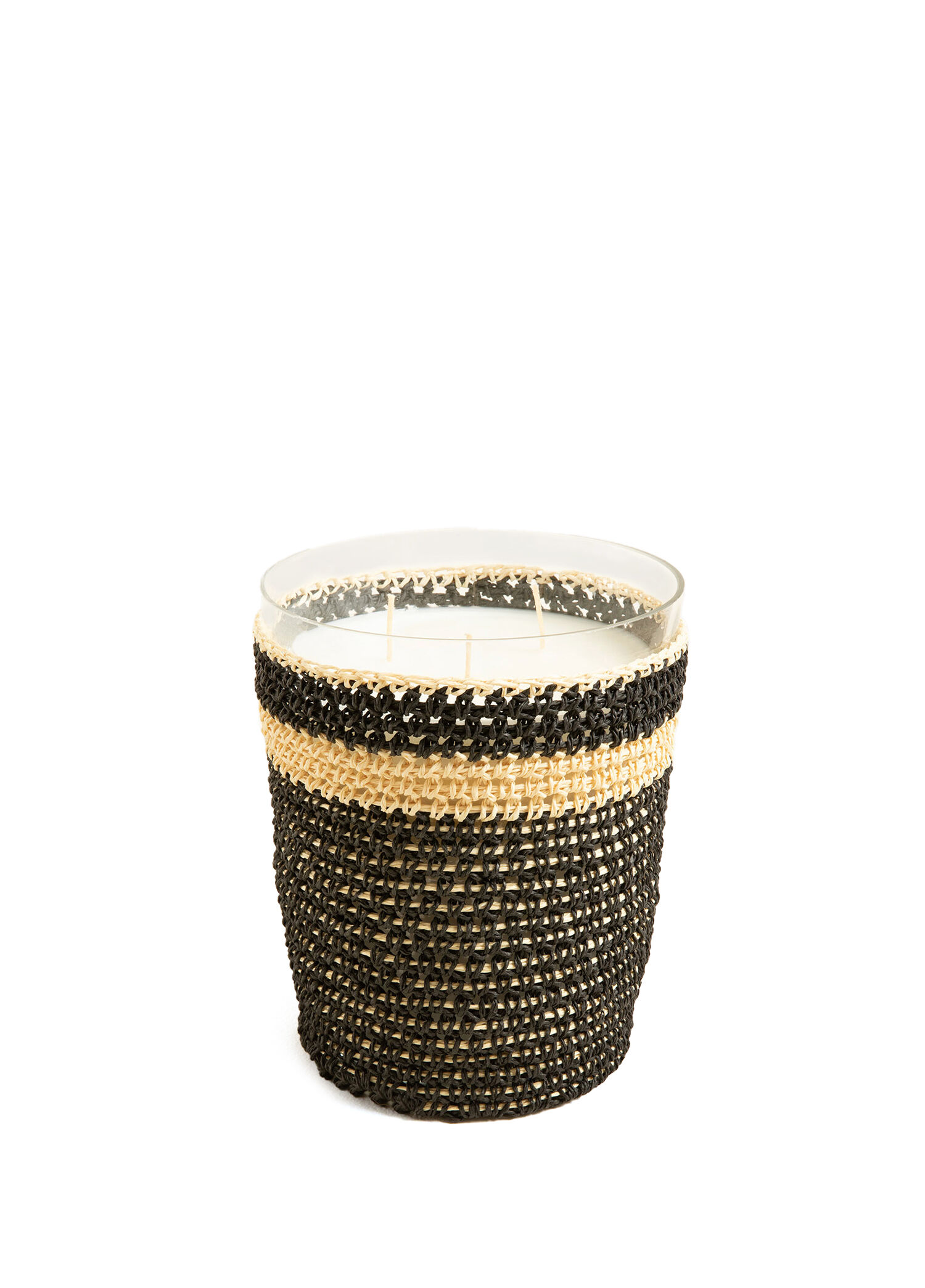 Boho Tığ İşi Siyah Kokulu Mum 14x17 cm