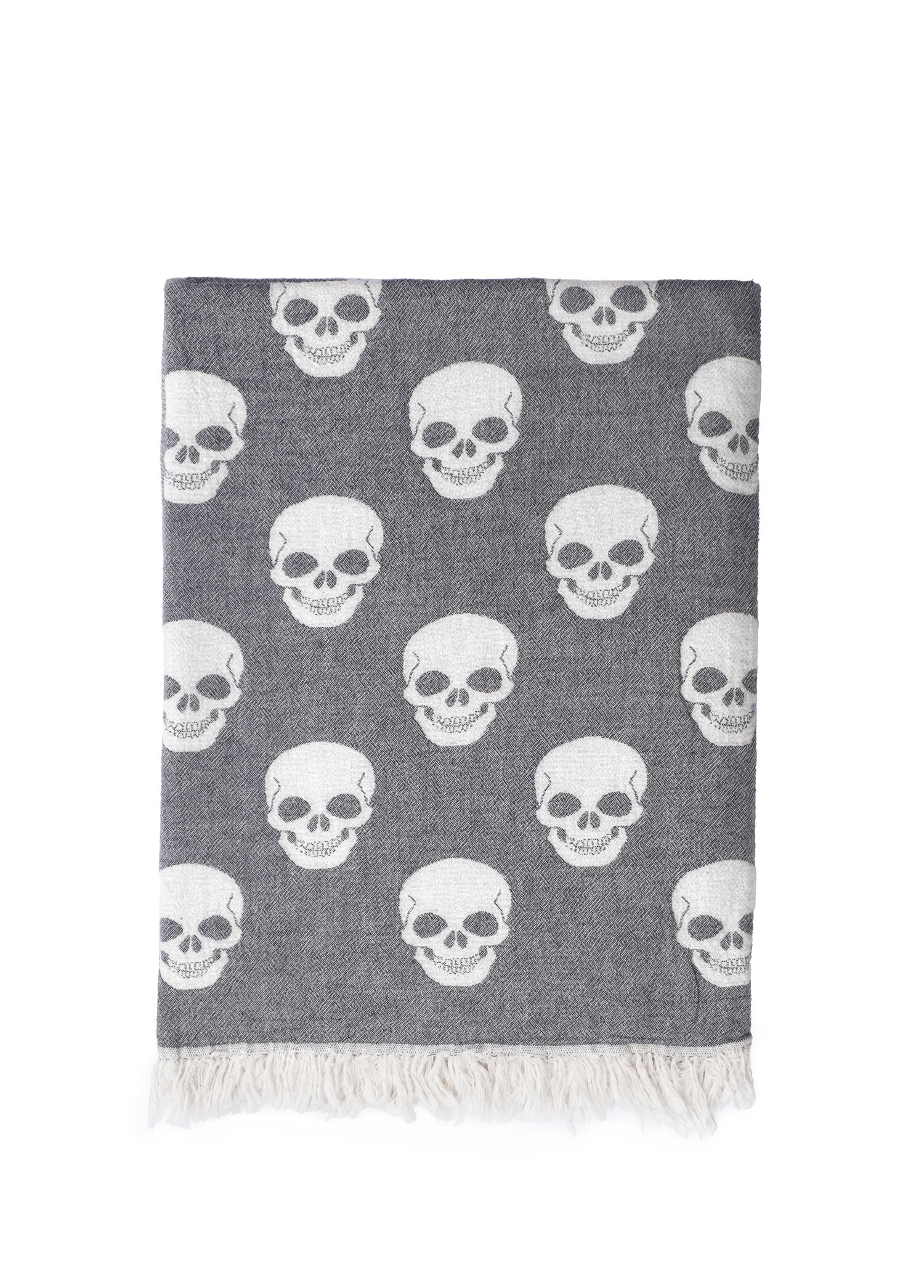 Skull Koltuk Şalı Siyah Throw Tek Kişilik Battaniye 130 x 170 cm