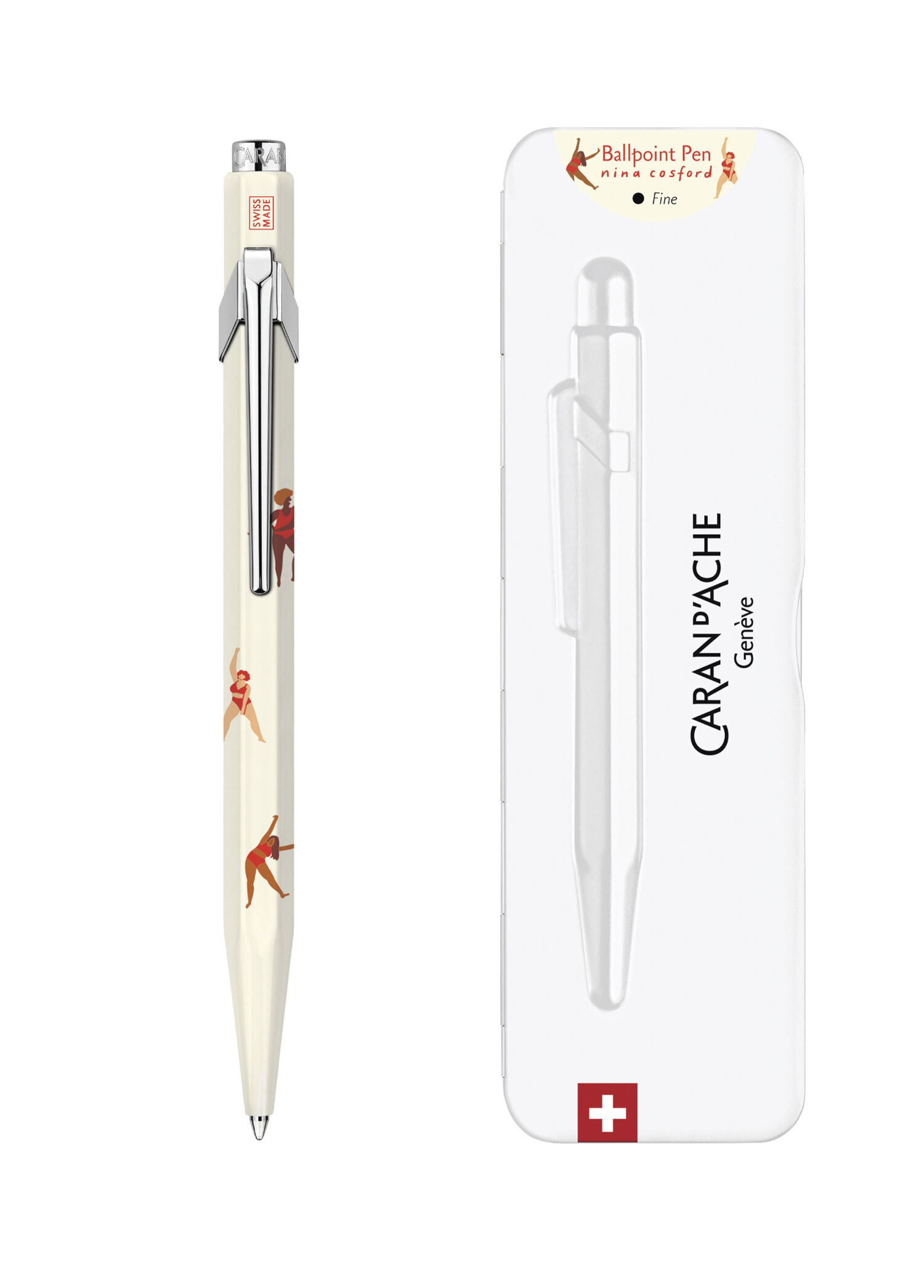 Caran D'Ache - 849™ Nina Cosford Açık Krem Tükenmez Kalem - Çok Renkli
