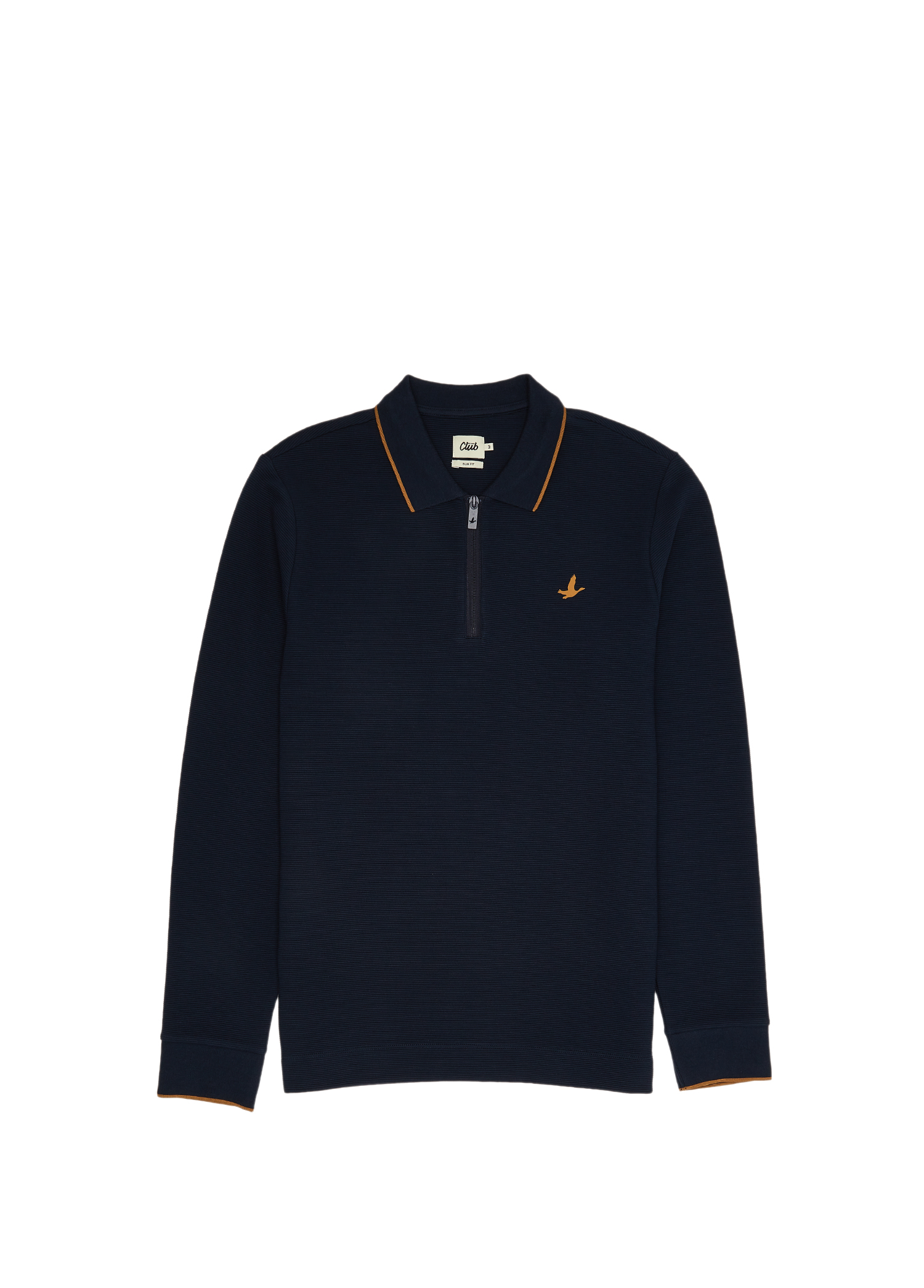 Slim Fit Lacivert Ottoman Dokulu Polo Sweatshirt_7