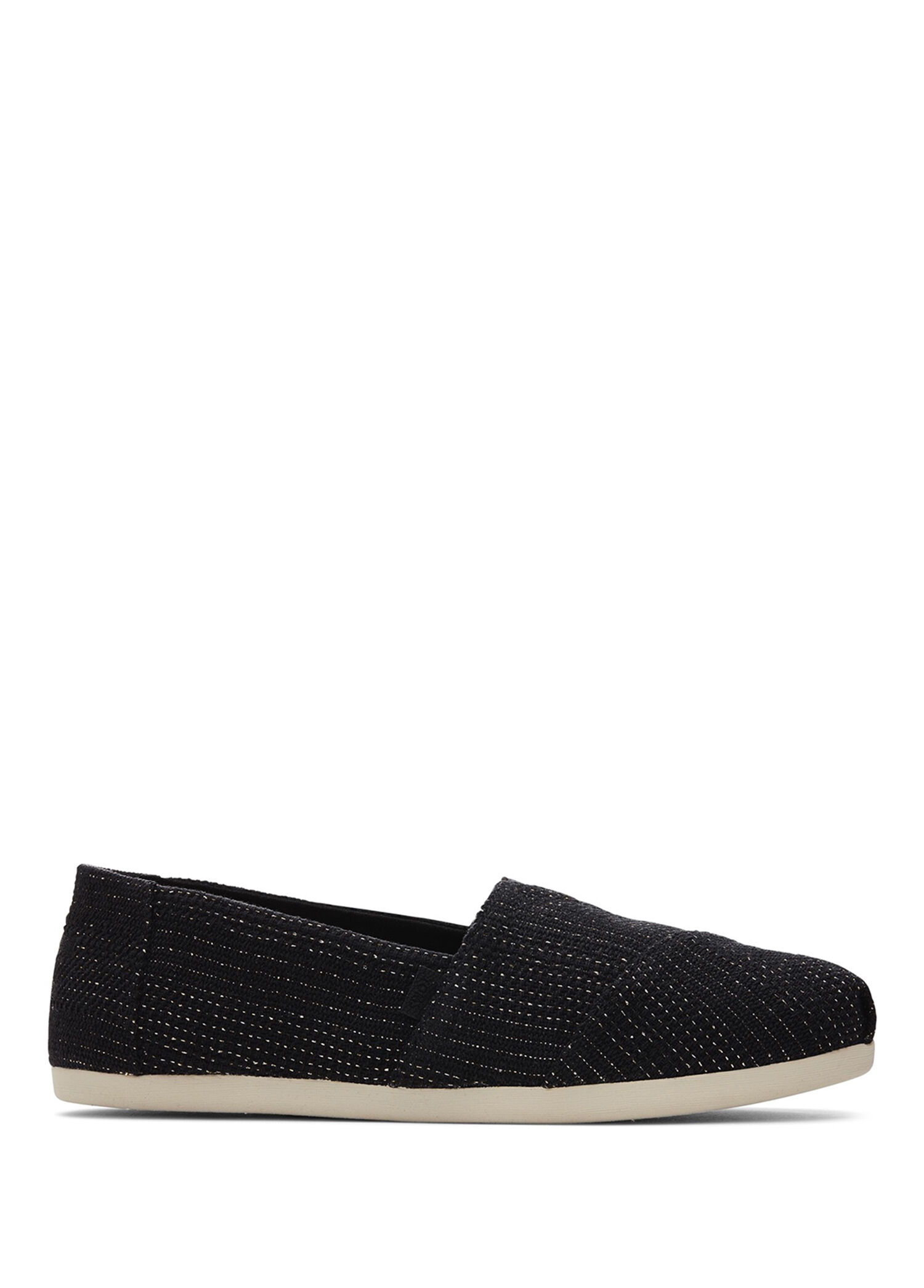 Alpargata Classic Metallic Linen Stripe Siyah Kadın Espadril Ayakkabı