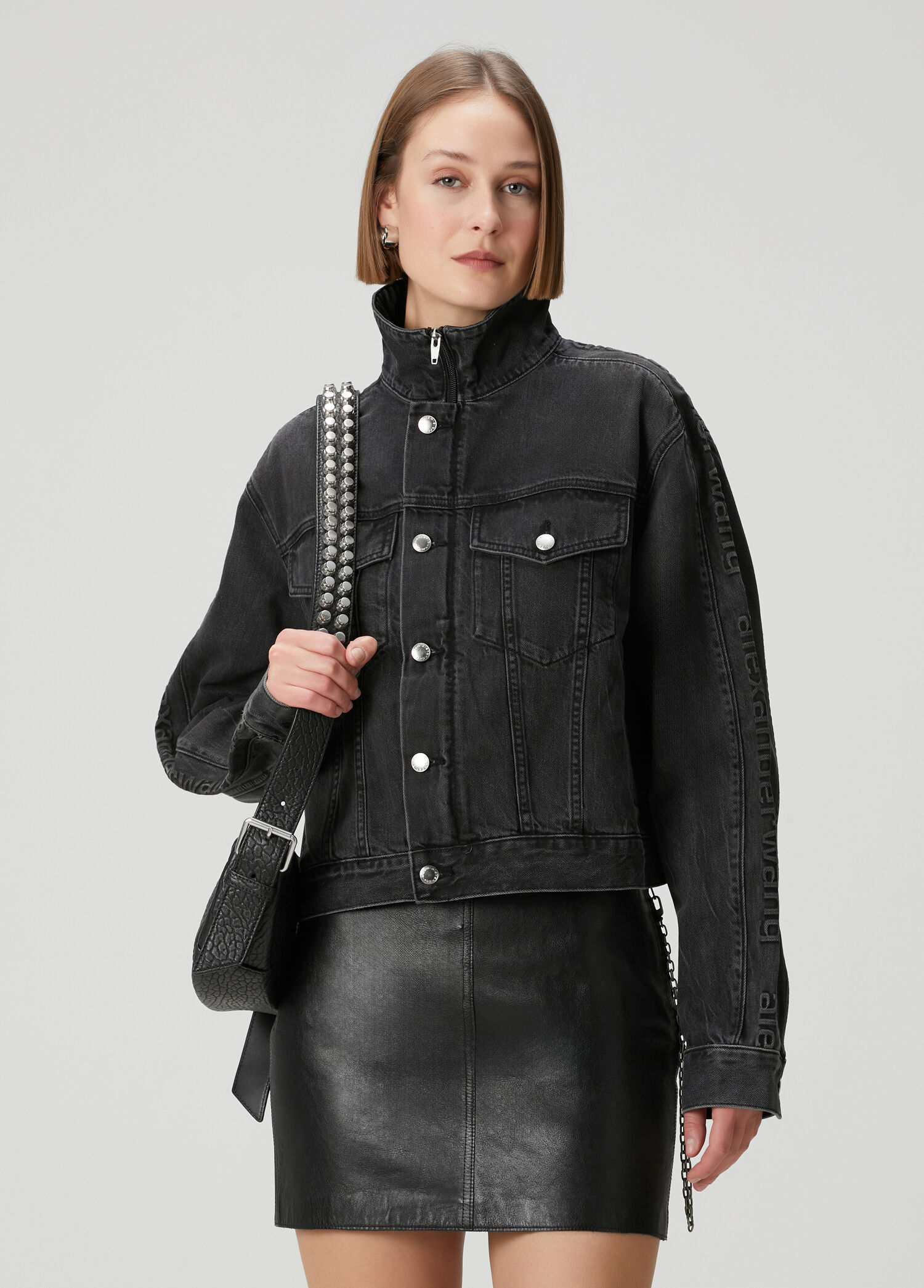 T by Alexander Wang Siyah Kadın Siyah Denim Ceket 1910175 | Beymen