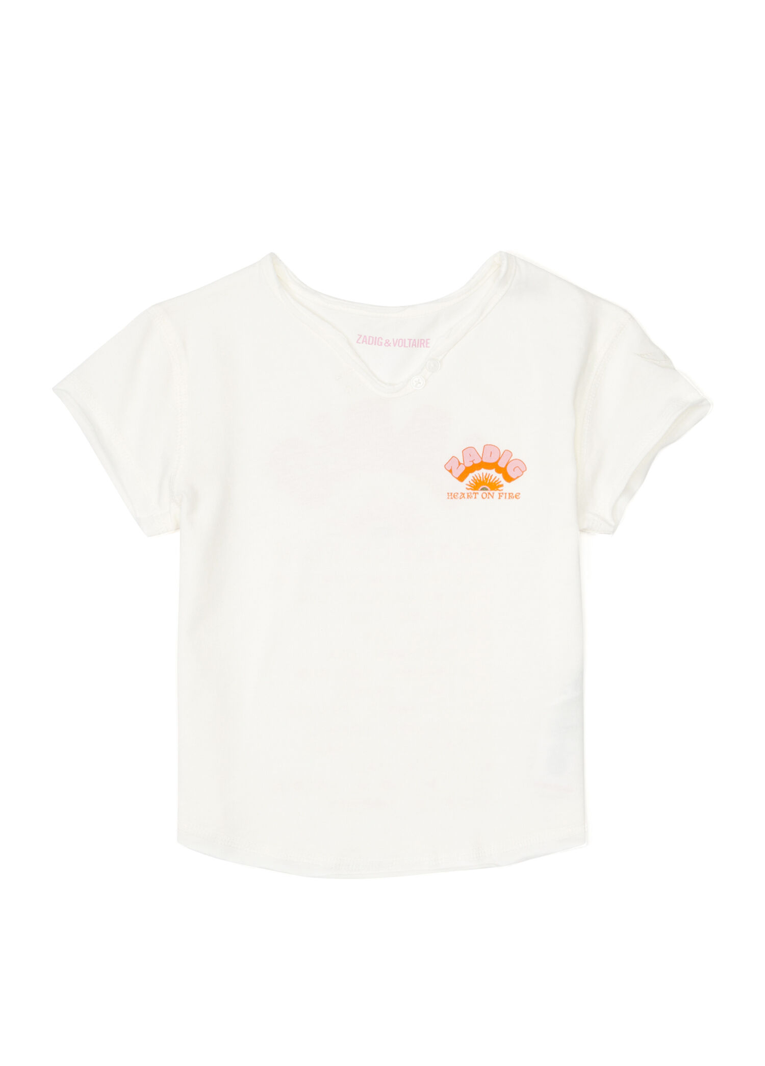 Beyaz Logo Baskılı Kız Çocuk T-shirt