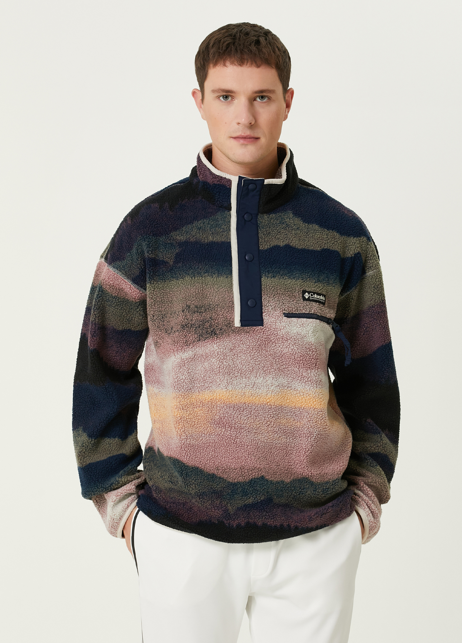 Helvetia II Printed Half Snap Fleece Sweatshirt