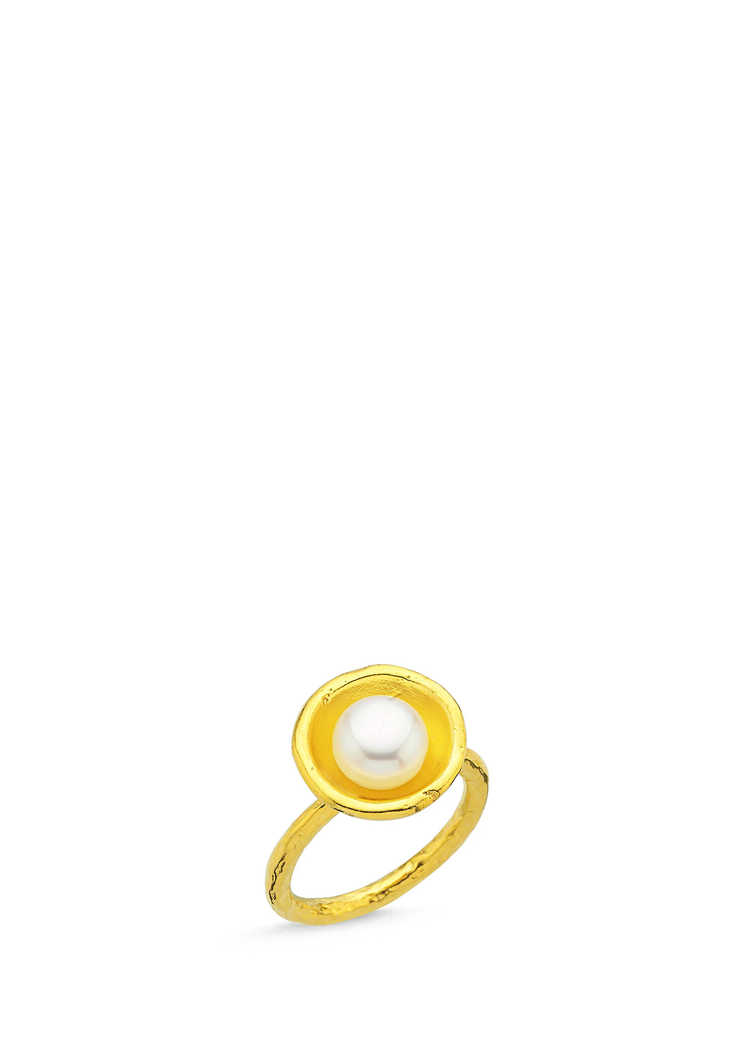 Round Pearl Stack Magnus Altın Kaplama Yüzük