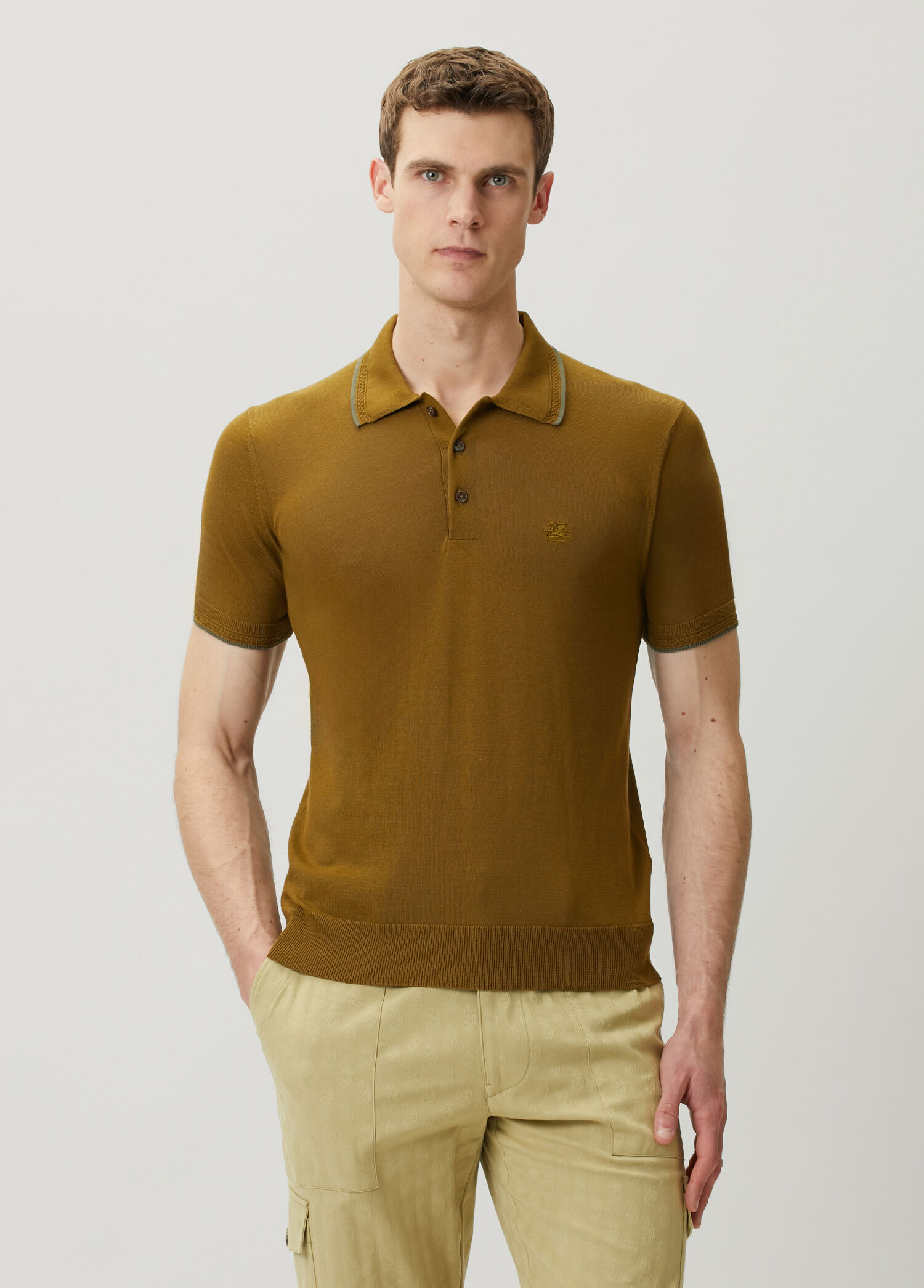 Khaki Polo Sweater