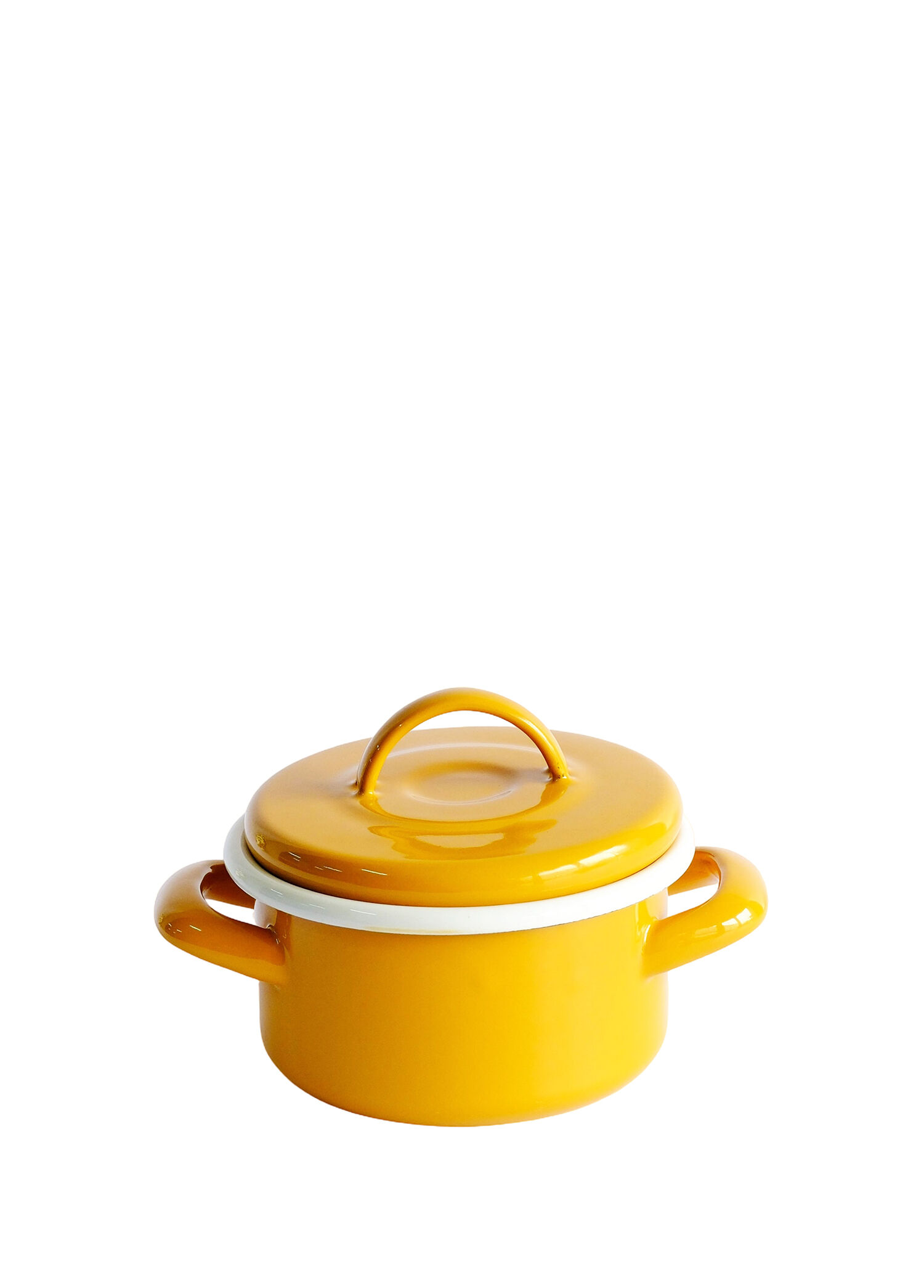 Altın Sarı Emaye Mini Tencere 12 cm