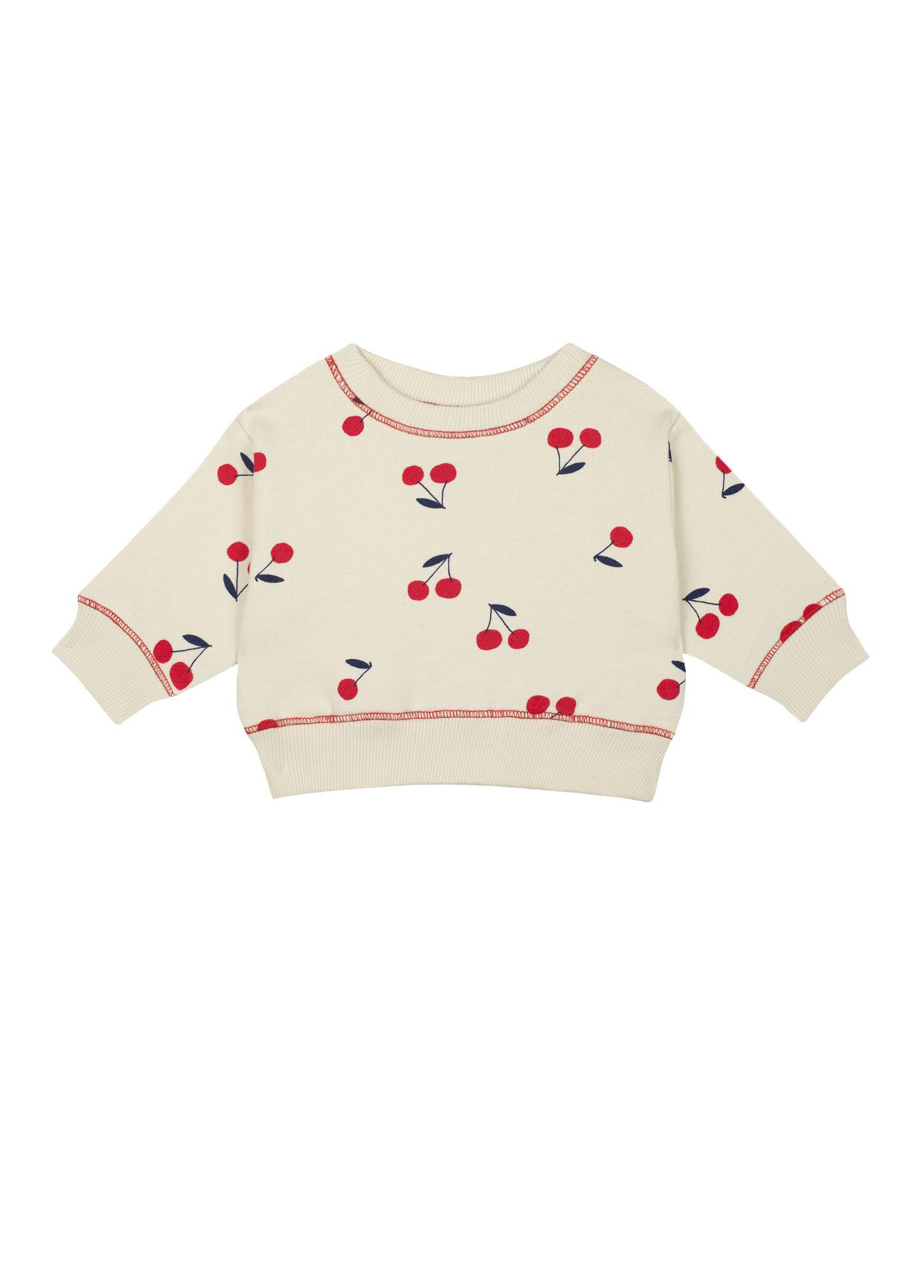 Kiraz Desenli Uzun Kollu Kız Bebek Sweatshirt