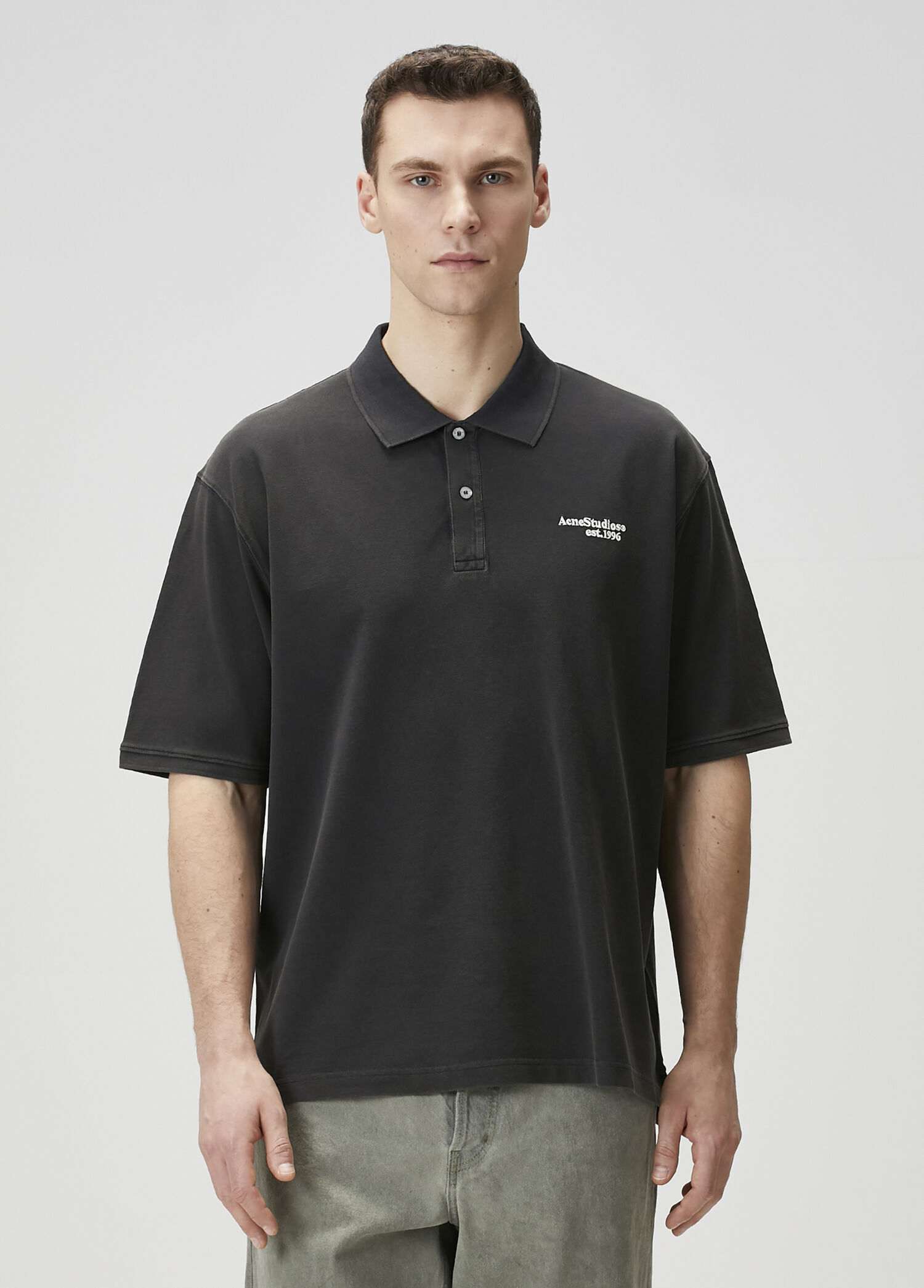 Siyah Polo Yaka Organik Pamuk T-shirt