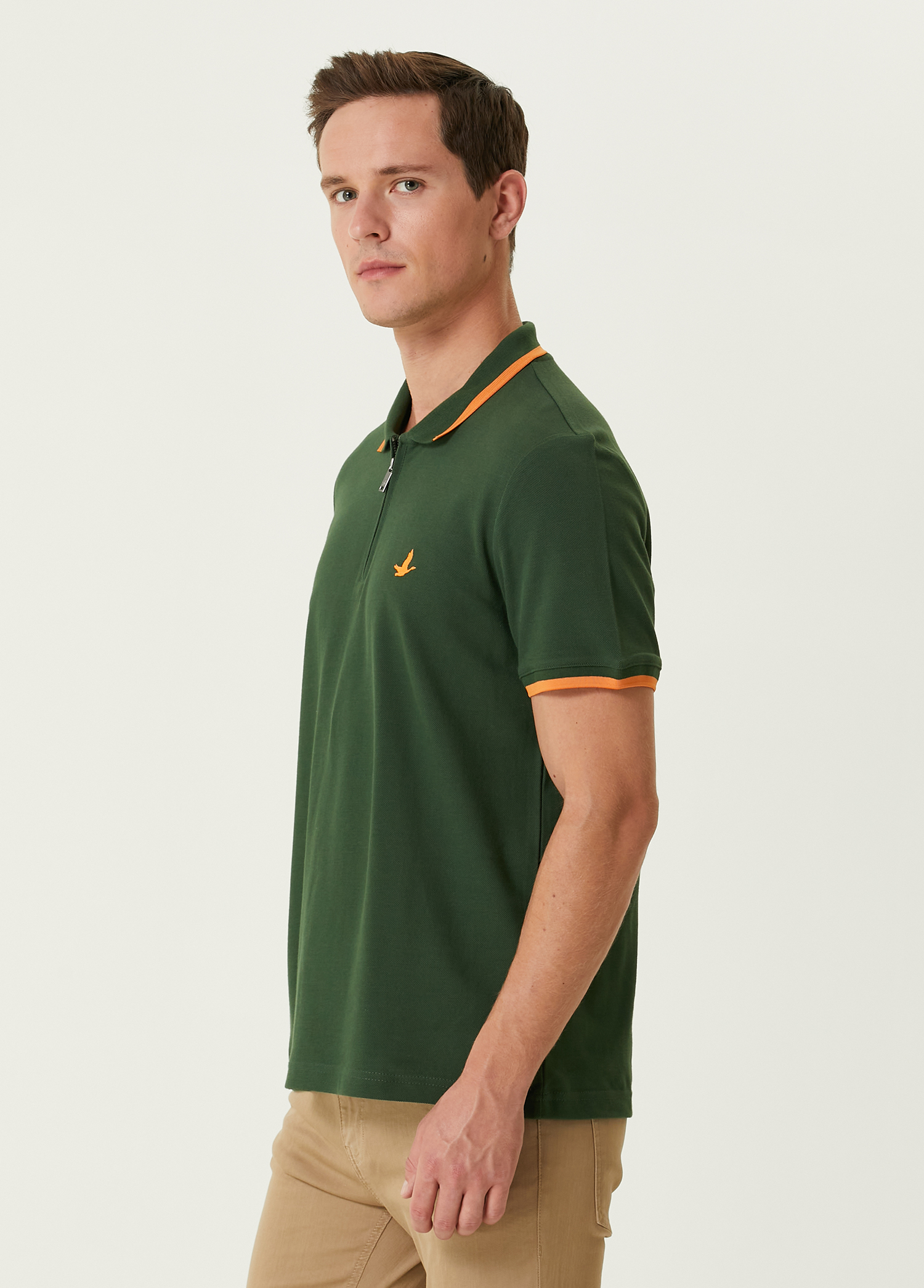 Turuncu Yeşil Polo Yaka T-shirt_1