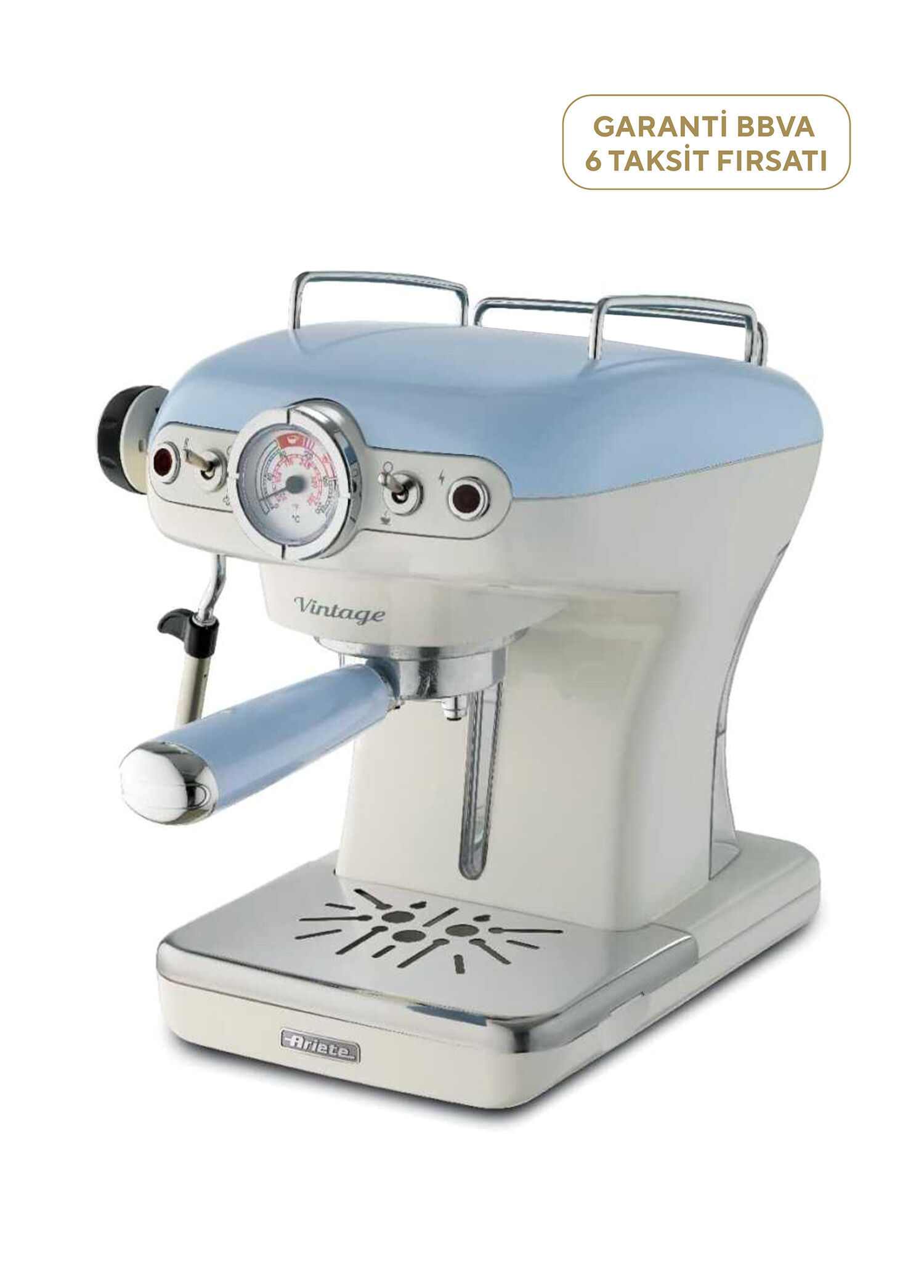 Vintage Mavi Espresso Kahve Makinesi