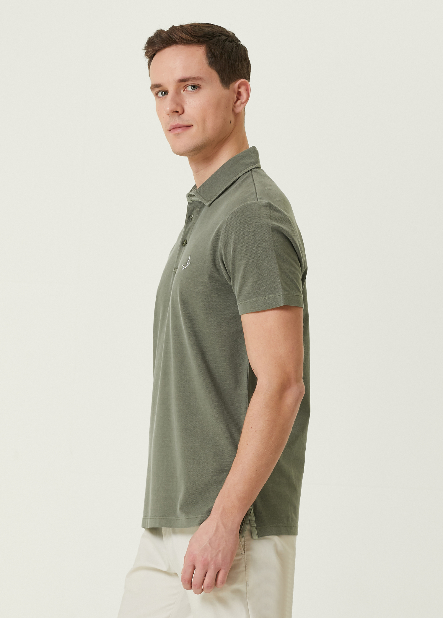 Comfort Fit Haki Polo Yaka T-shirt_3