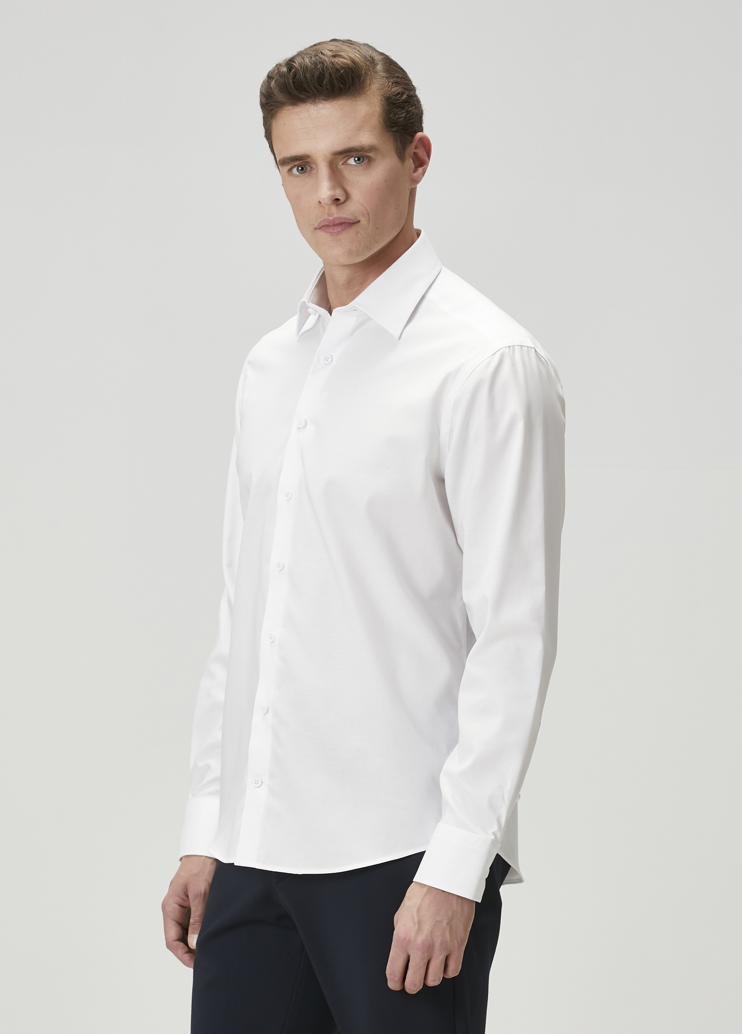 Comfort Fit Beyaz Non-iron Oxford Gömlek_3