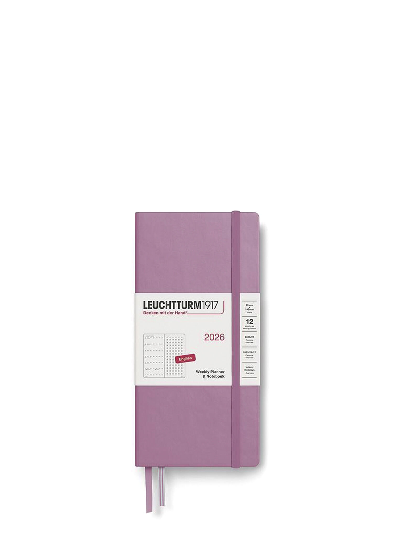 Dusty Rose İngilizce Defter Noktalı Wallet 2026 B6+ x A6 Weekly Planner & Ajanda 372879