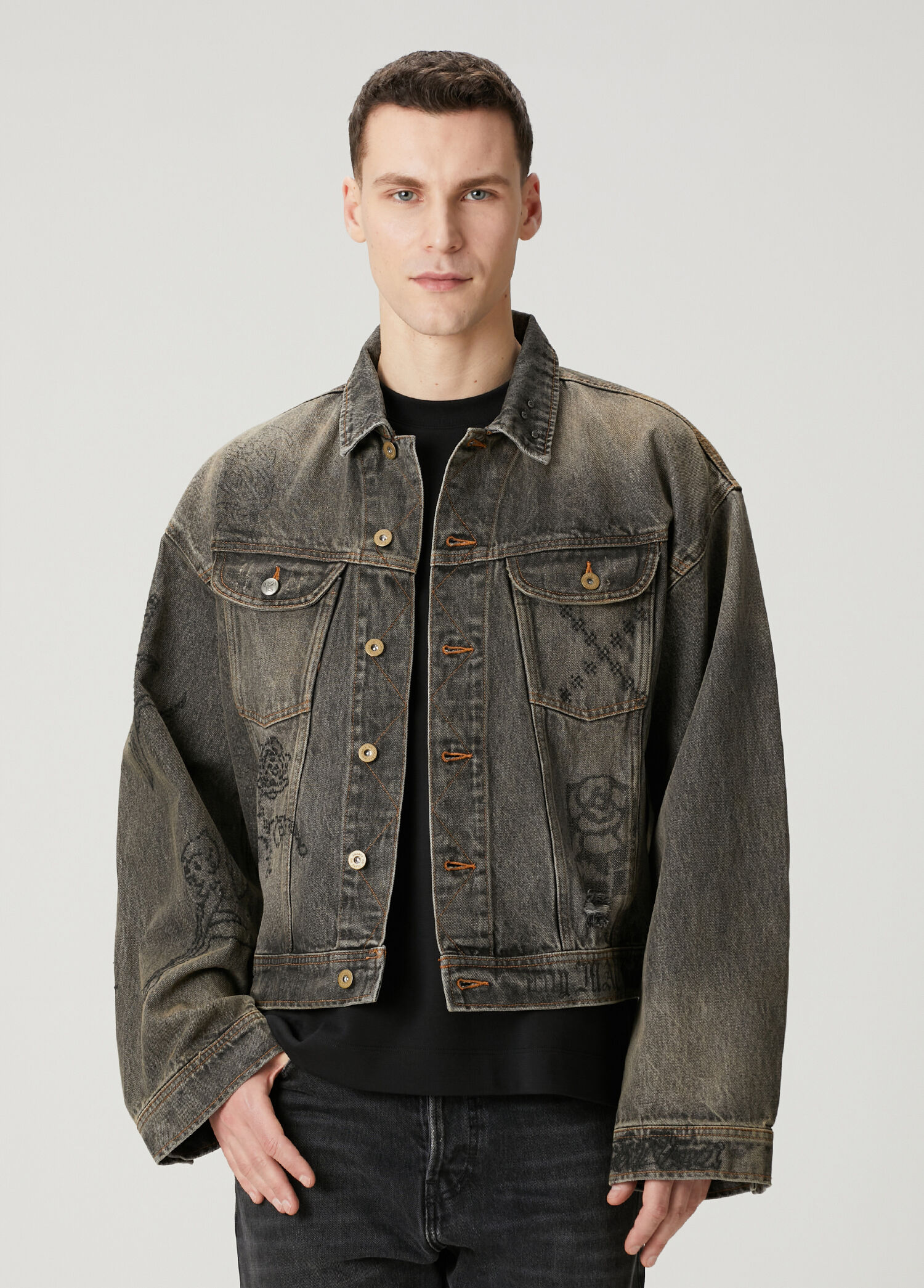 Mephistopheles Antrasit Denim Ceket