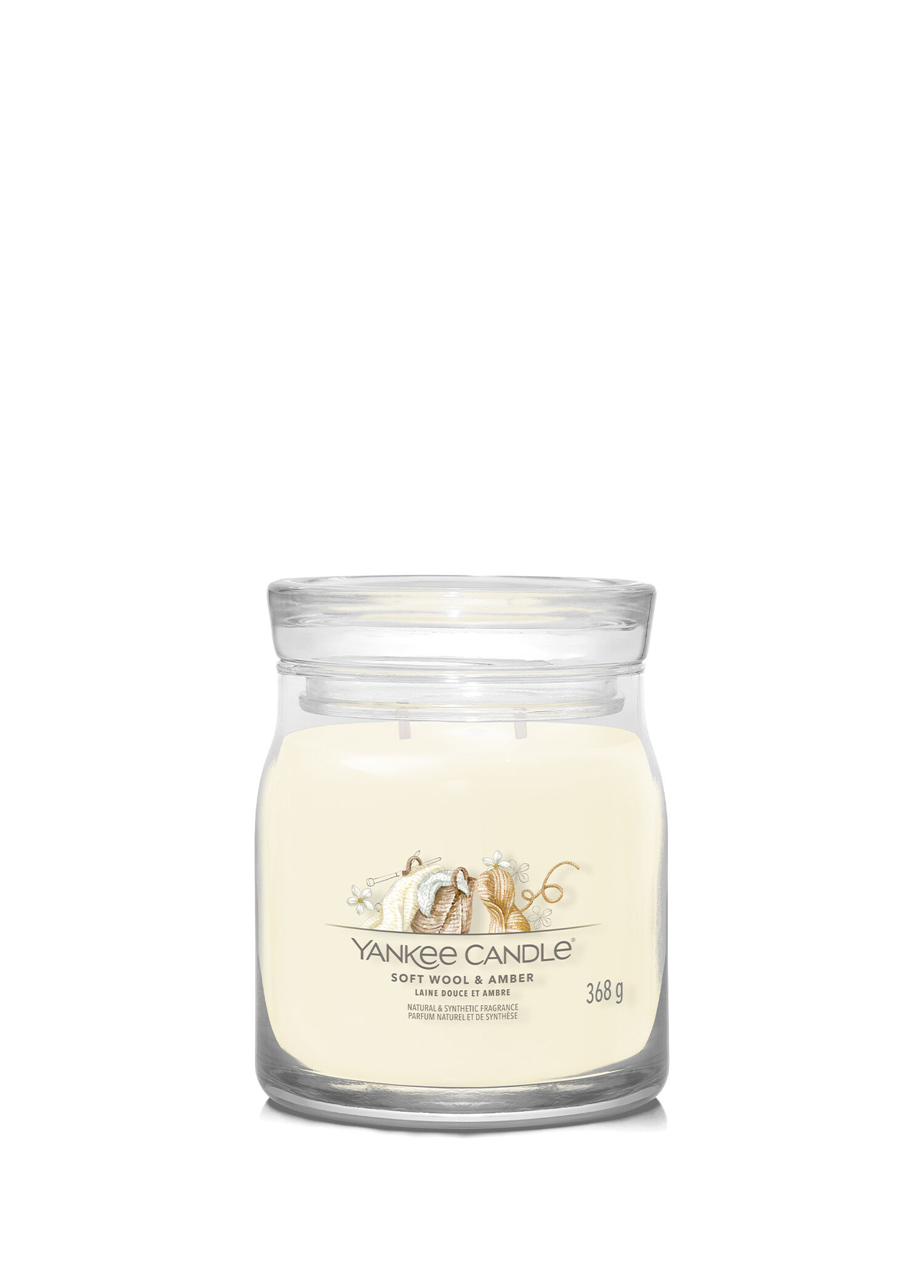 Yankee Candle - Soft Wool and Amber Sarı Orta Mum 368 g - Sarı