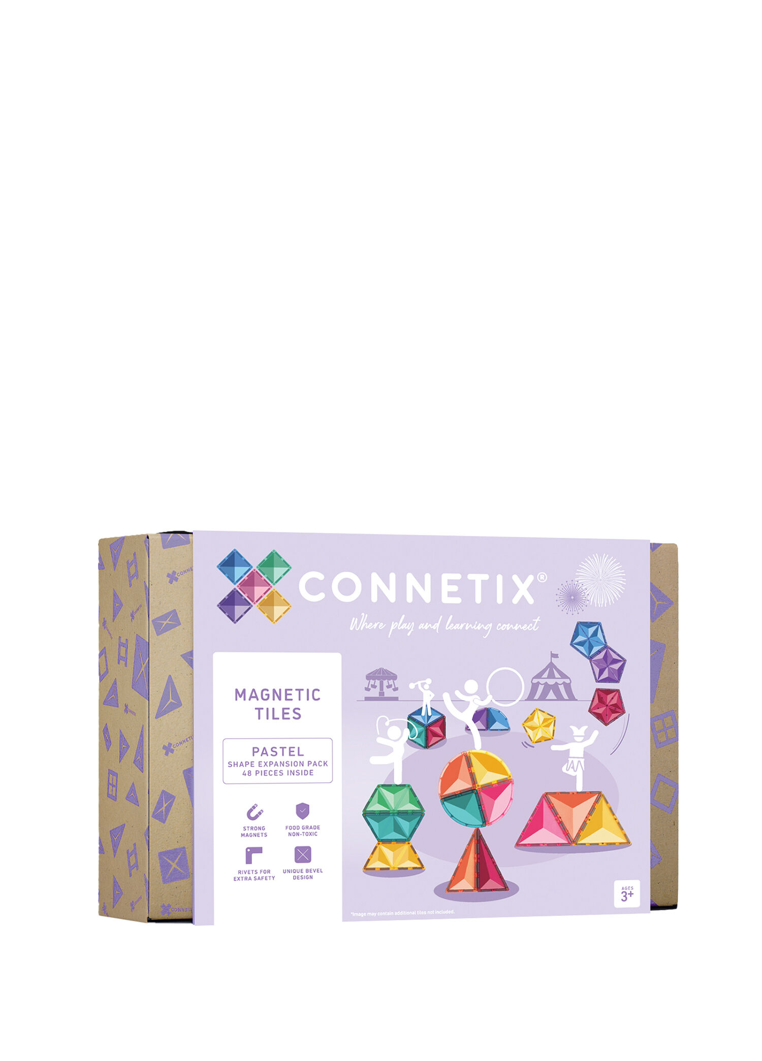 Pastel Shape Expansion Manyetik Bloklar 48 Parça Yapı Oyuncağı