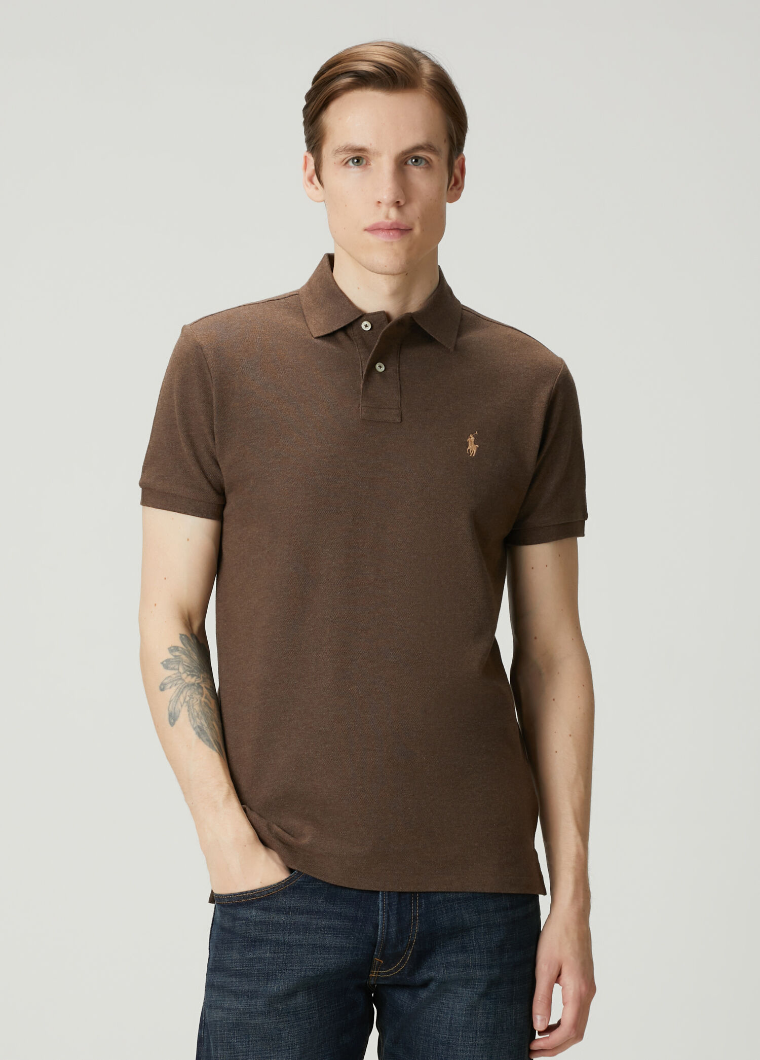 Polo Ralph Lauren Kahverengi Erkek Kahverengi Polo Yaka T-shirt